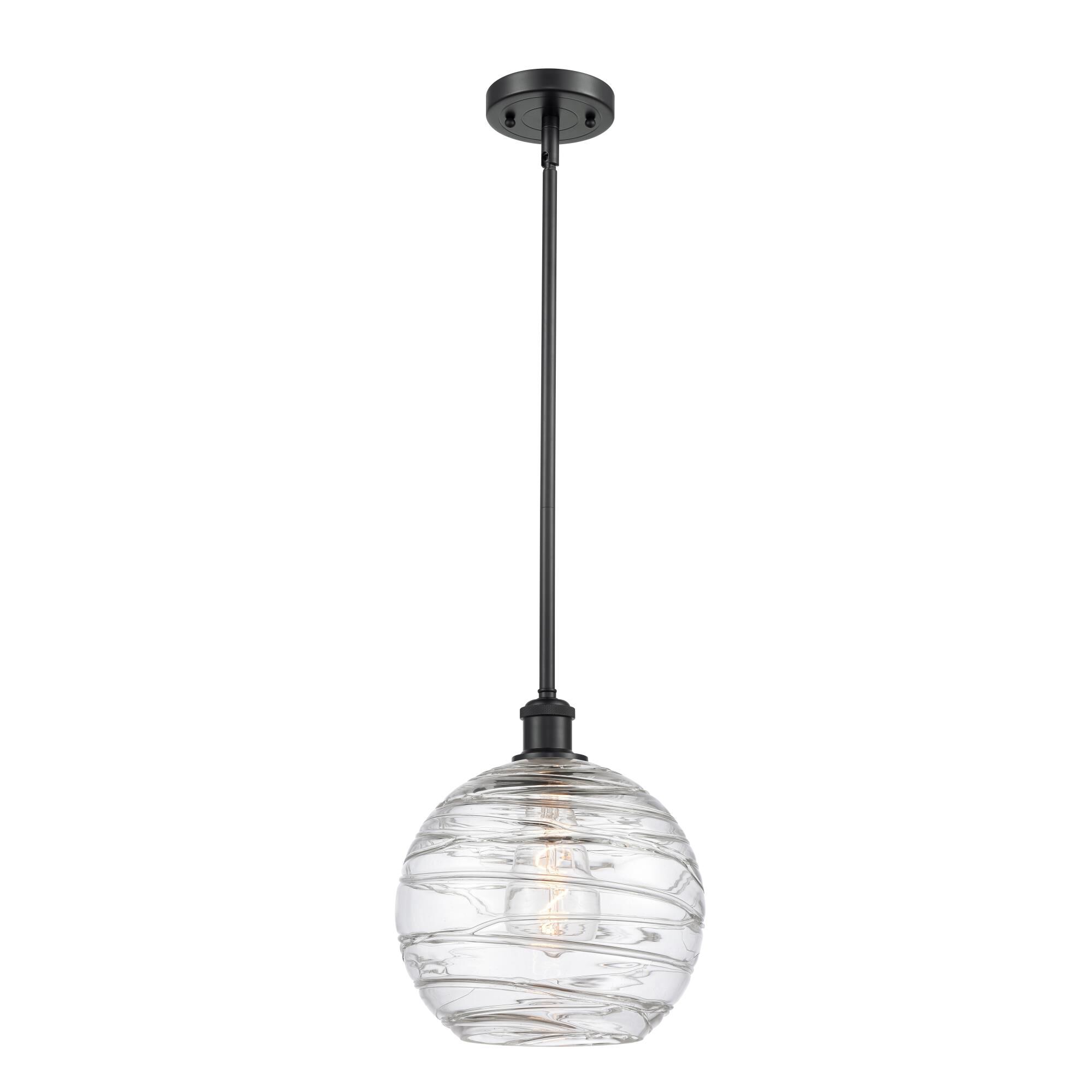 Shown in Matte Black finish and Sphere glass and Glass shade
