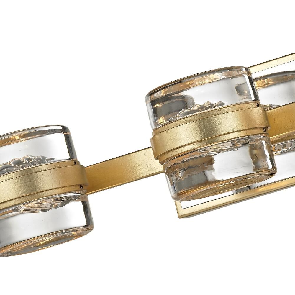 Shown in Gold Leaf, Polished Chrome Accents finish and Clear glass and Pressed Glass shade and Polished Chrome  accent