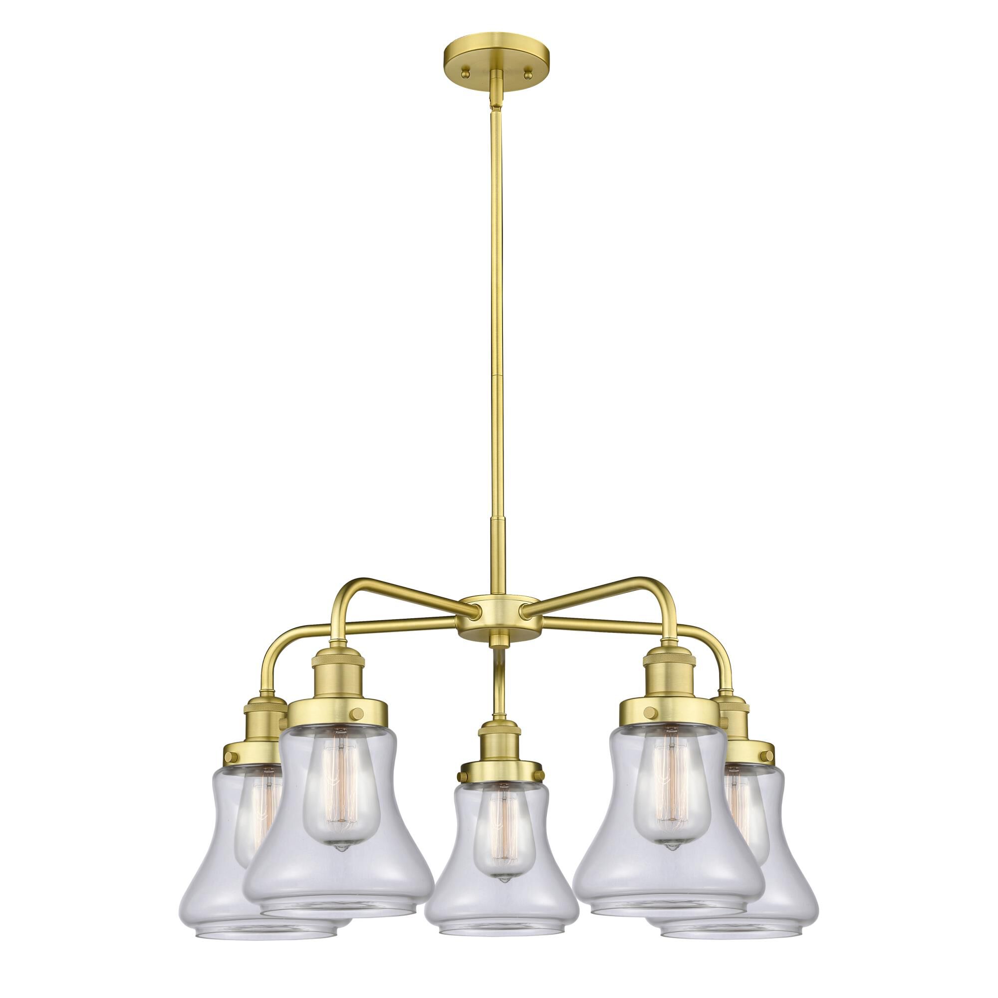 Shown in Satin Gold finish and Clear glass