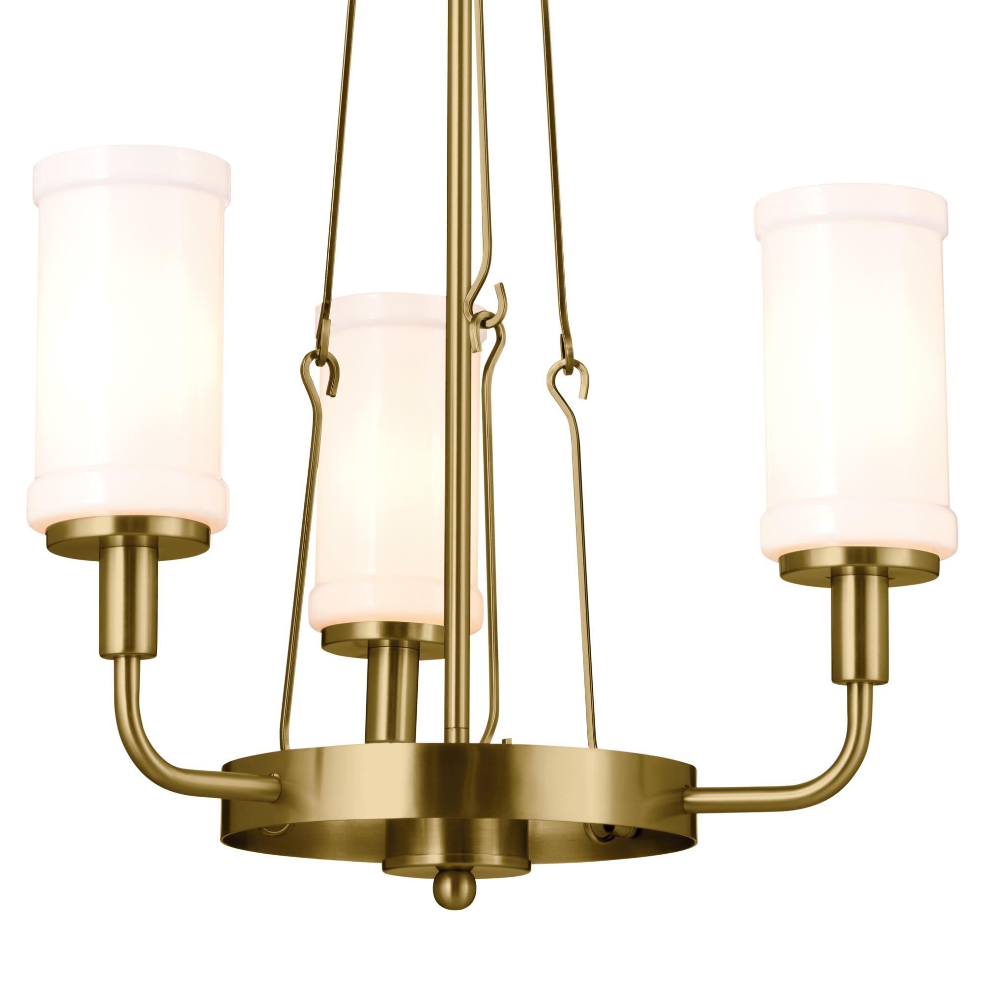 Shown in Natural Brass finish and Opal glass
