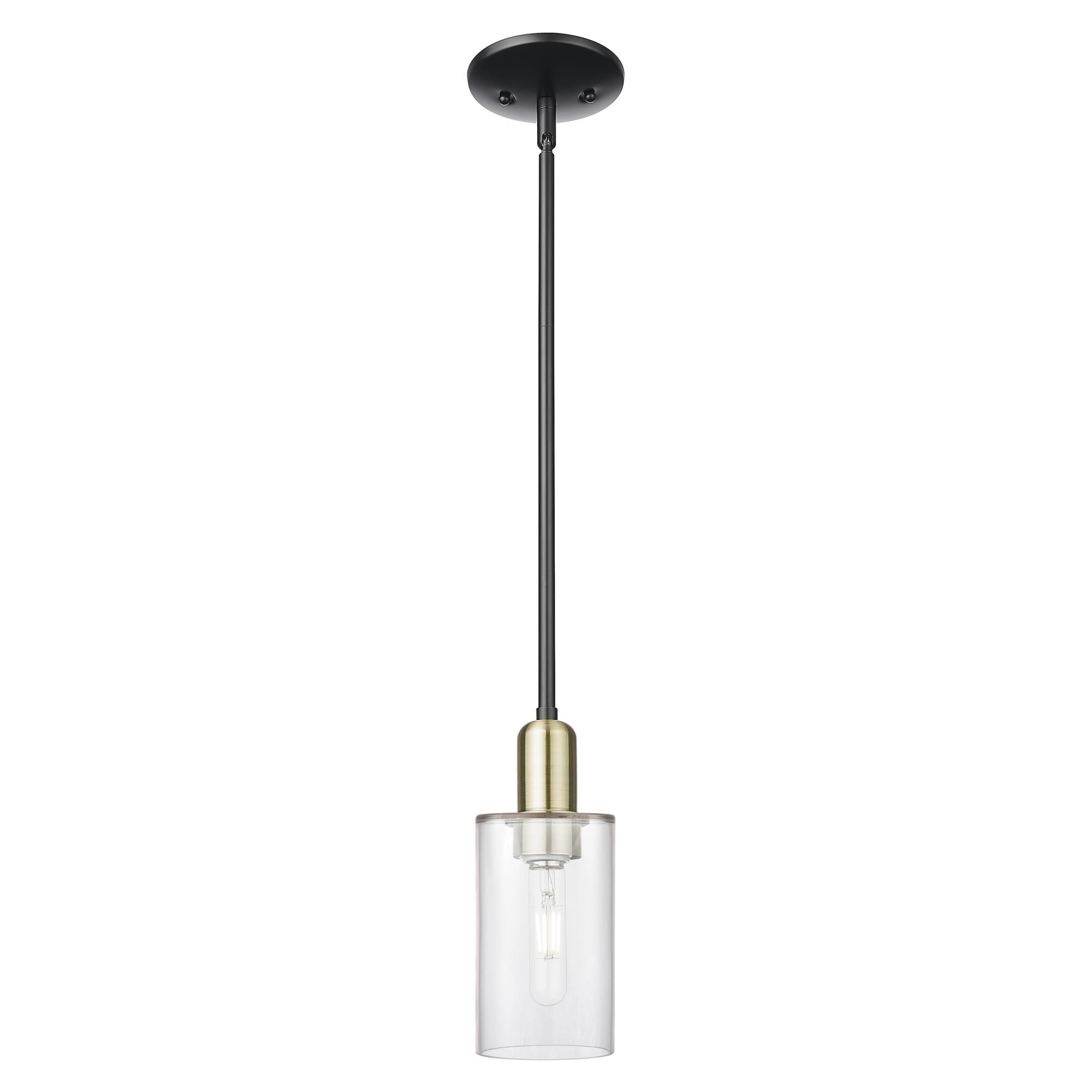 Shown in Black Antique Brass finish and Clear glass