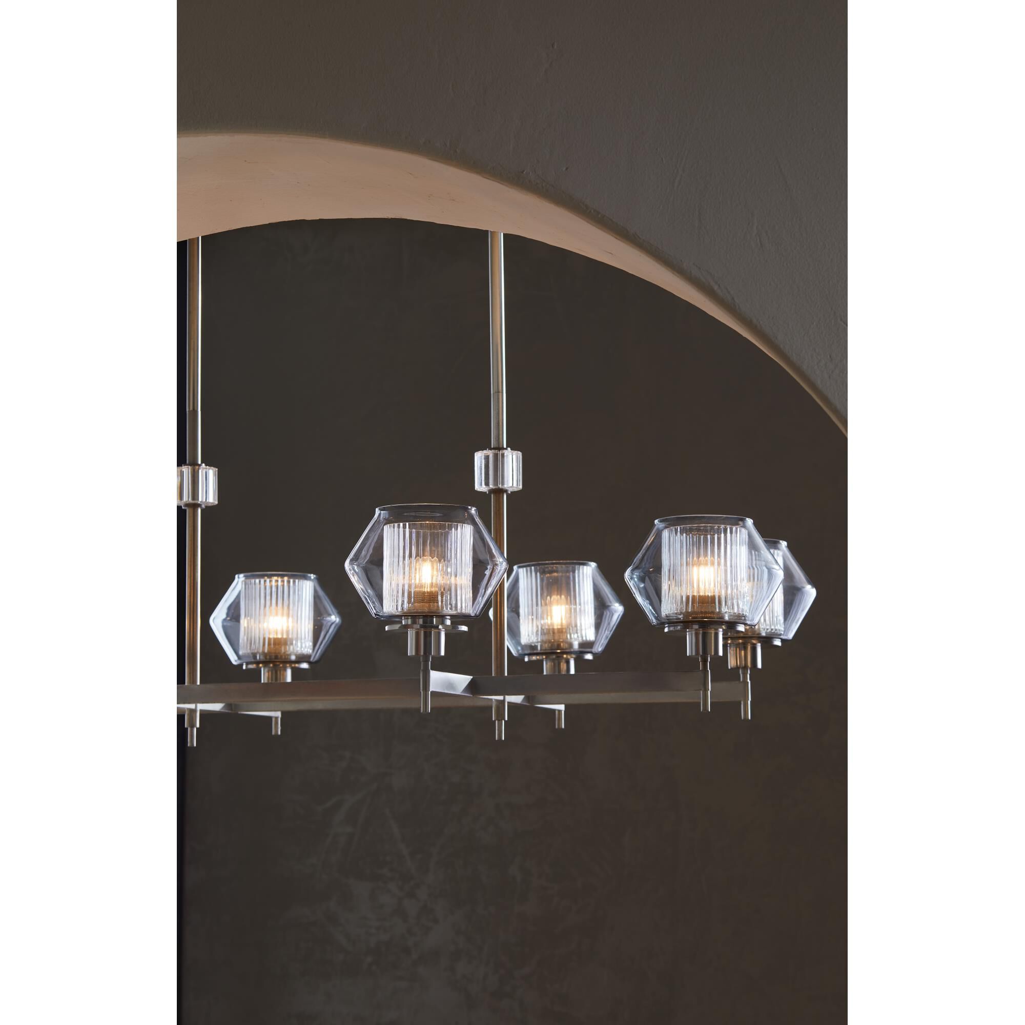 Shown in Pewter finish and Glass shade