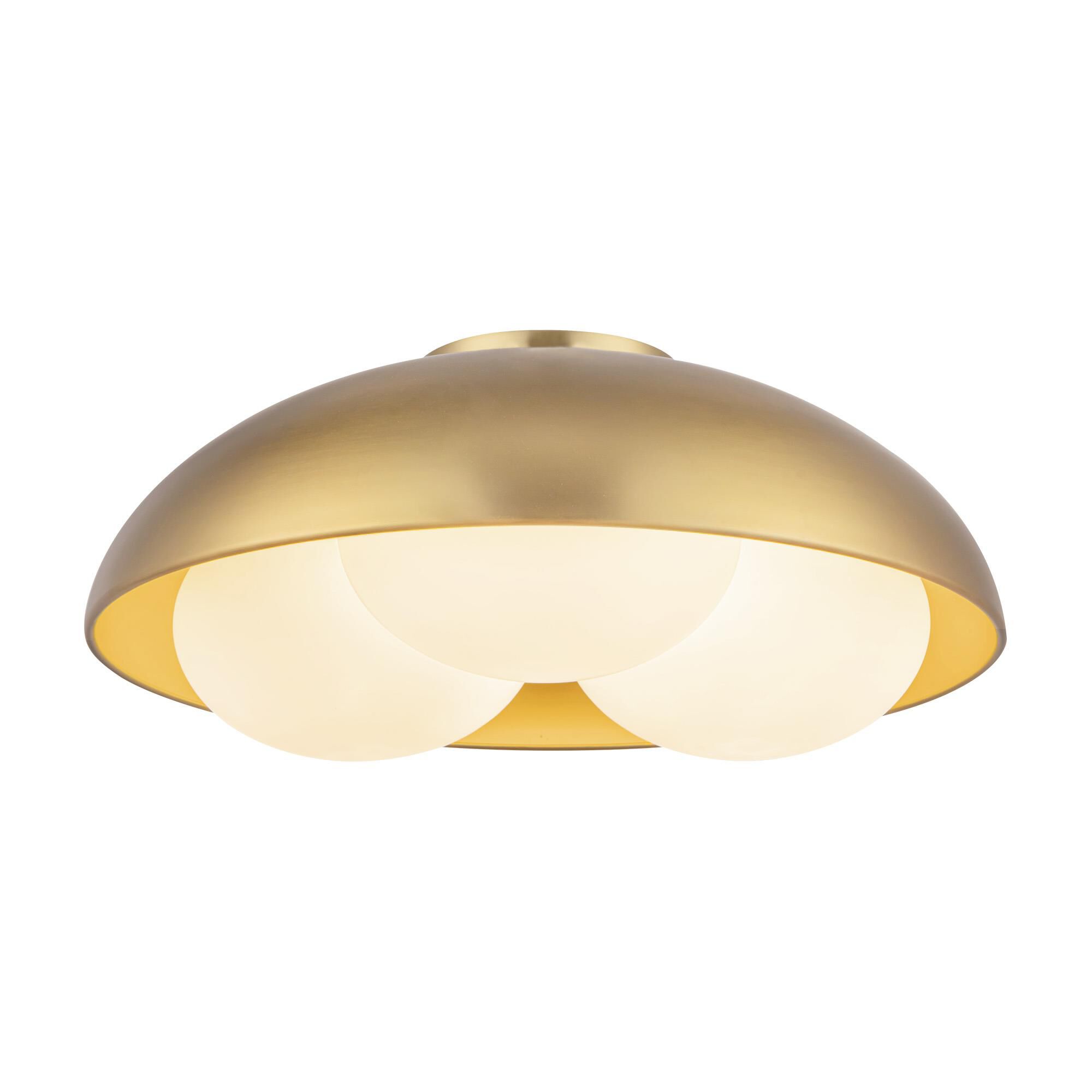 Shown in Brushed Gold finish and Opal glass
