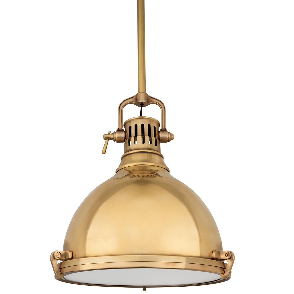 Shown in Aged Brass finish and Aged Brass shade