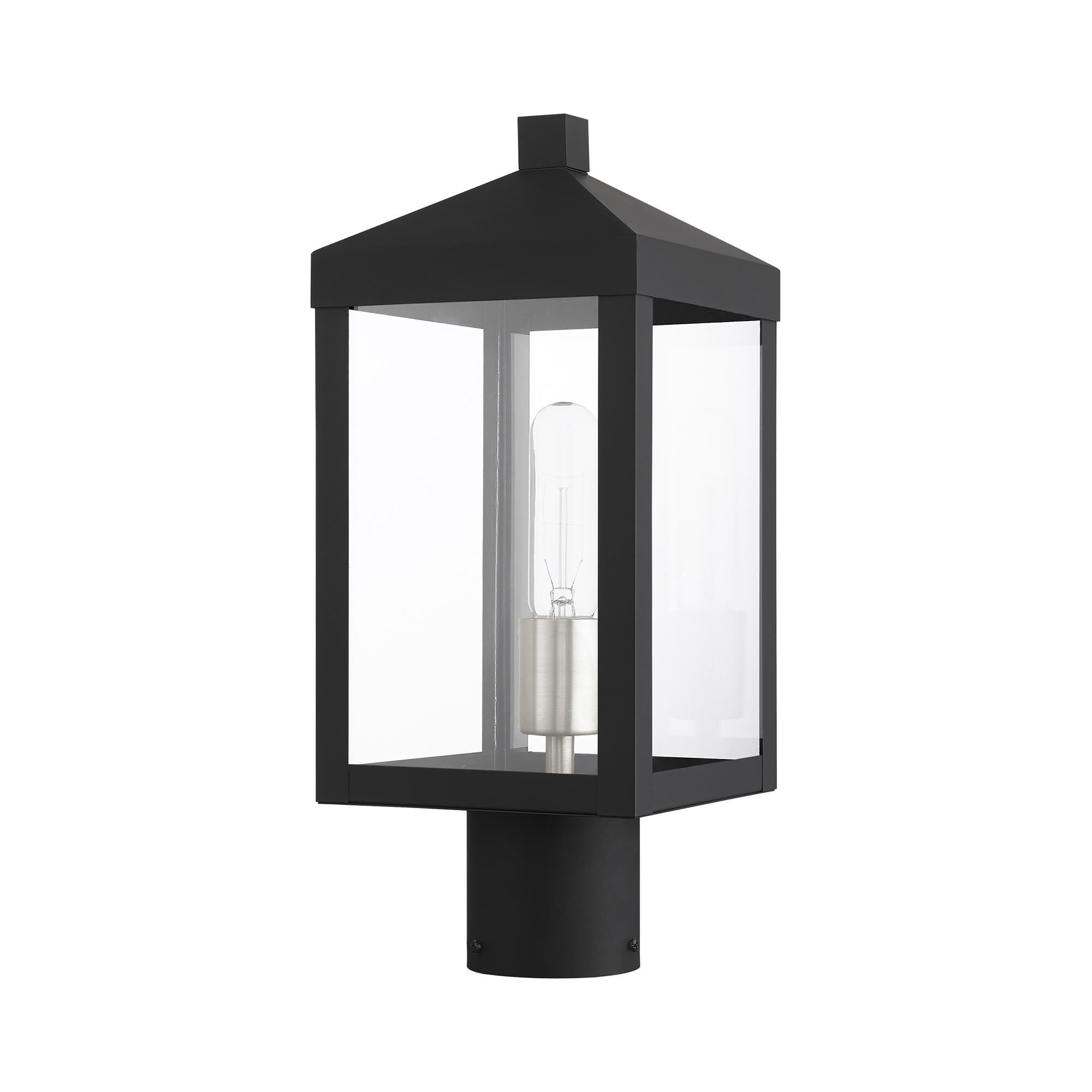 Shown in Black With Brushed Nickel Cluster finish and Clear glass and Clear Glass shade