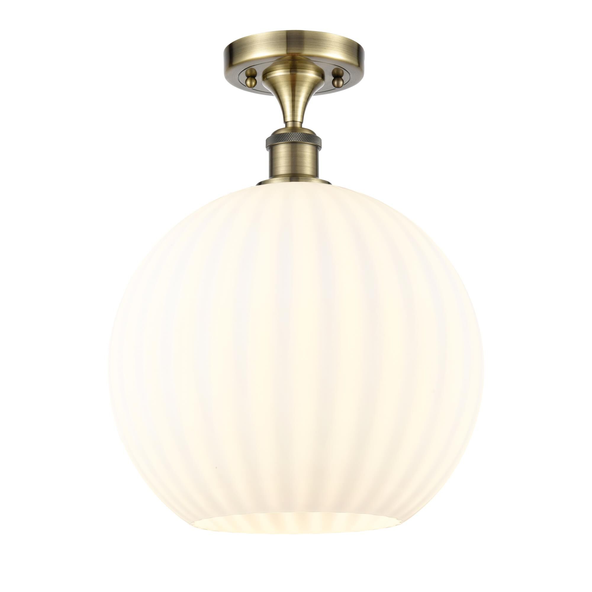 Bruno Marashlian White Venetian 12 Inch Semi Flush Mount by Innovations Lighting