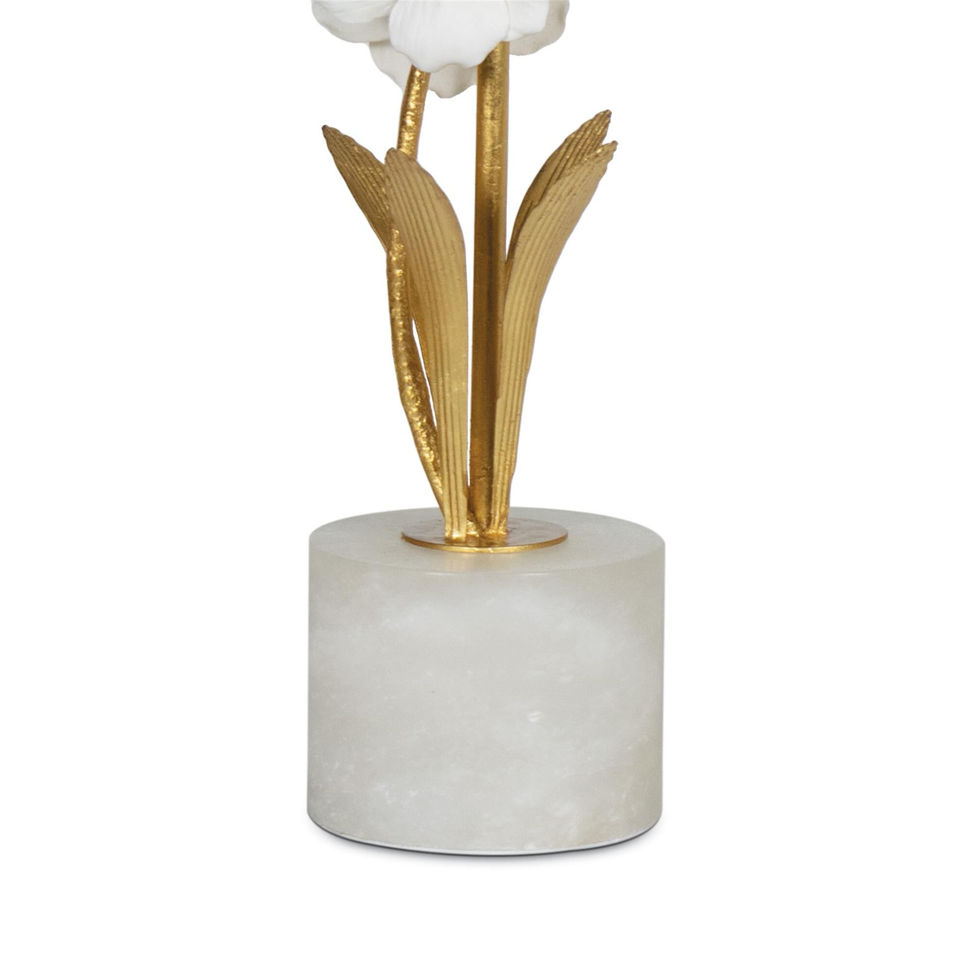 Shown in White finish and Linen shade