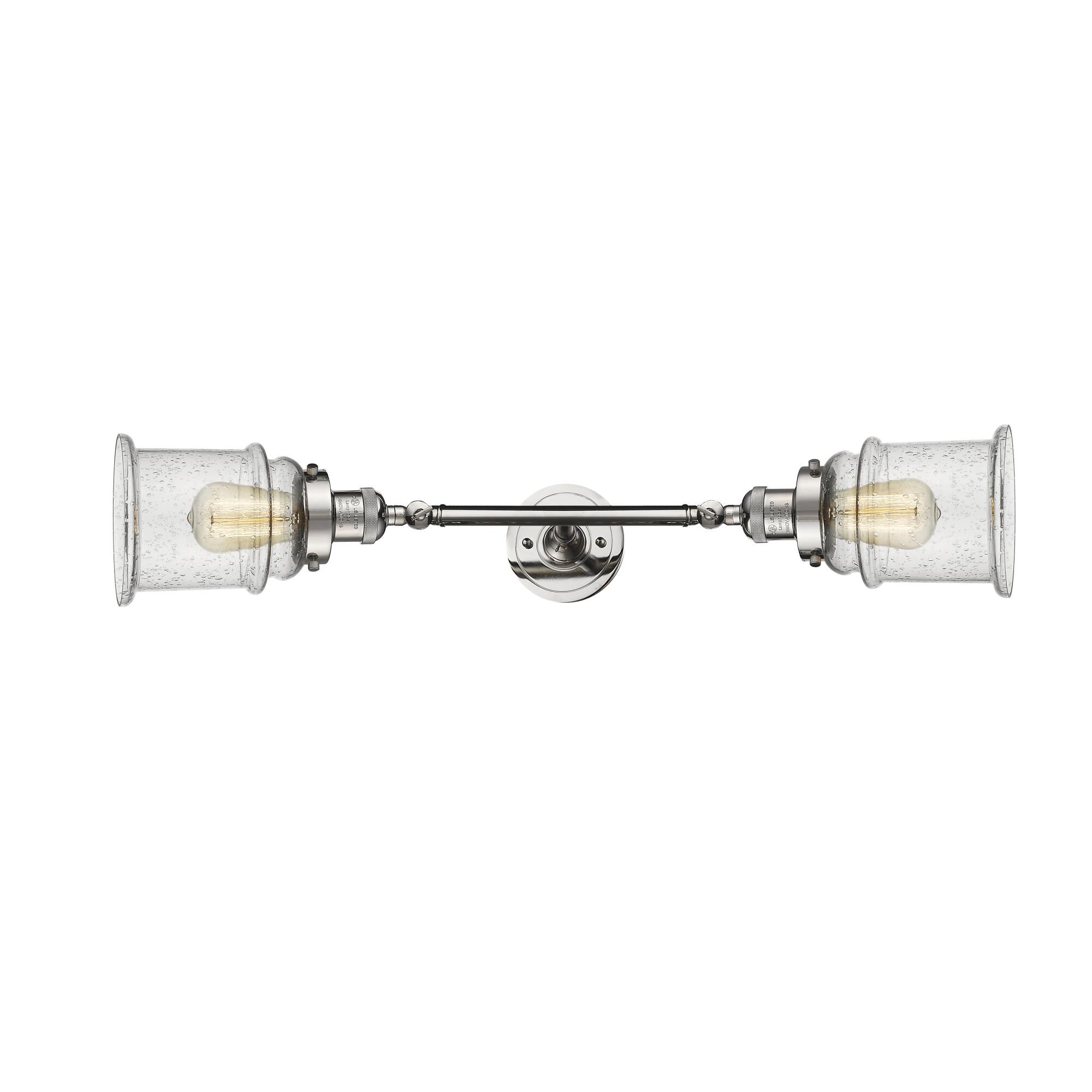 Shown in Polished Nickel finish and Seedy glass