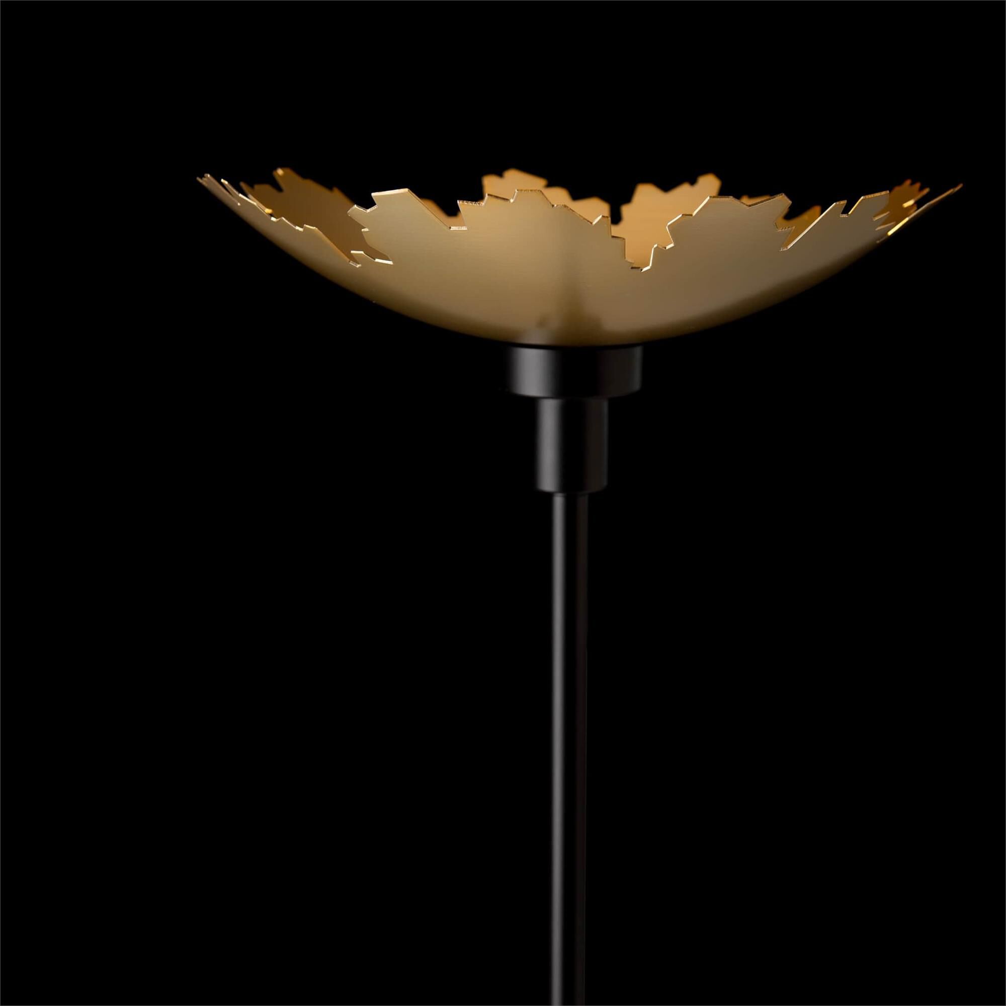 Shown in Black finish and Modern Brass shade