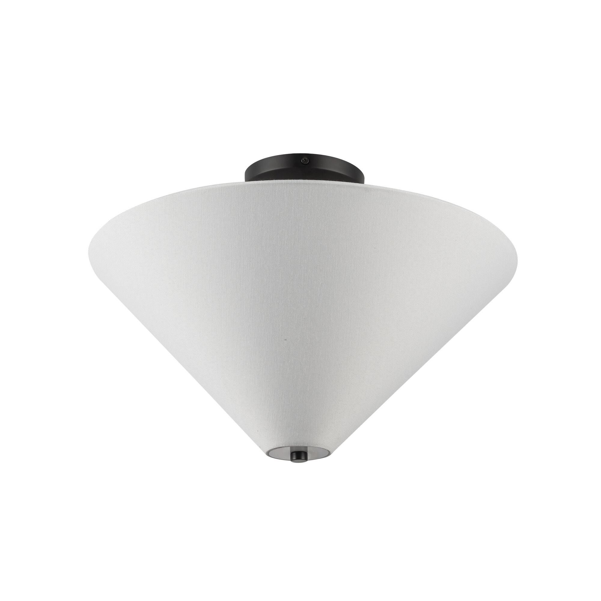 Shown in Matte Black finish and White Acrylic Diffuser glass and White Linen shade