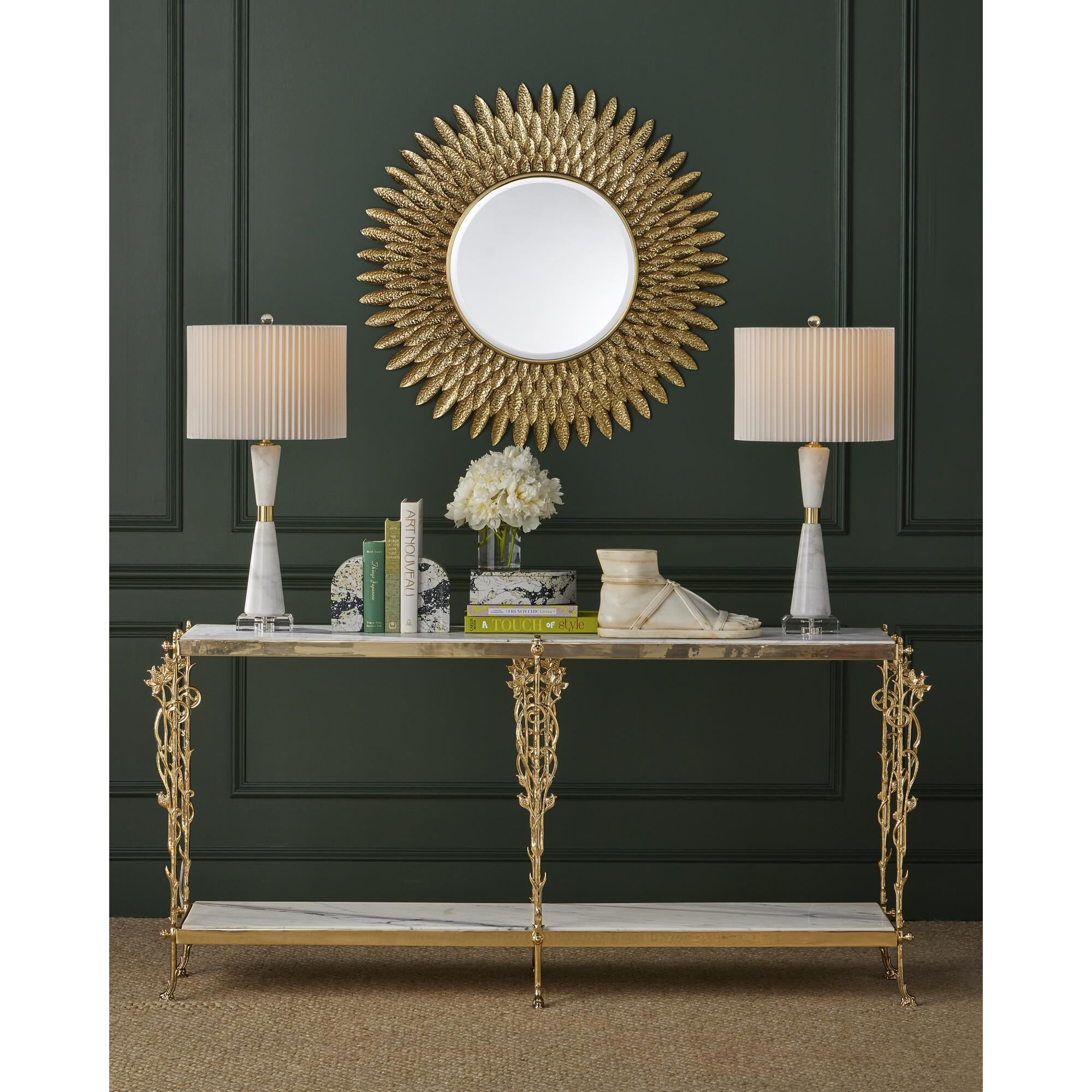 Plume 39 Inch Decorative Mirror by Currey and Company