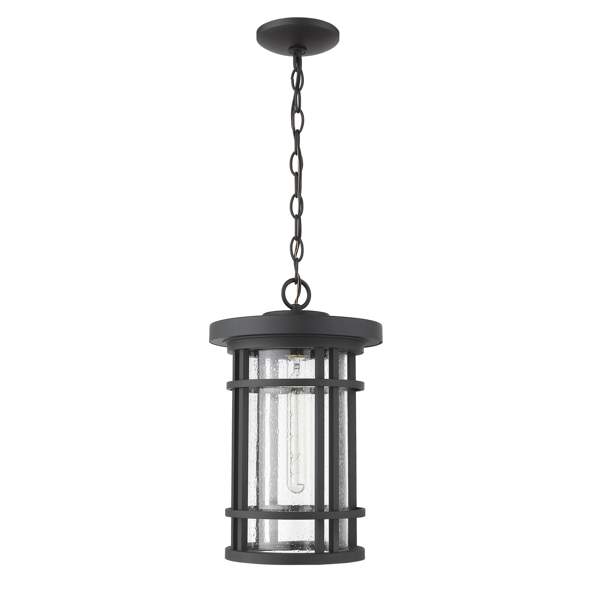 Shown in Black finish and Glass shade