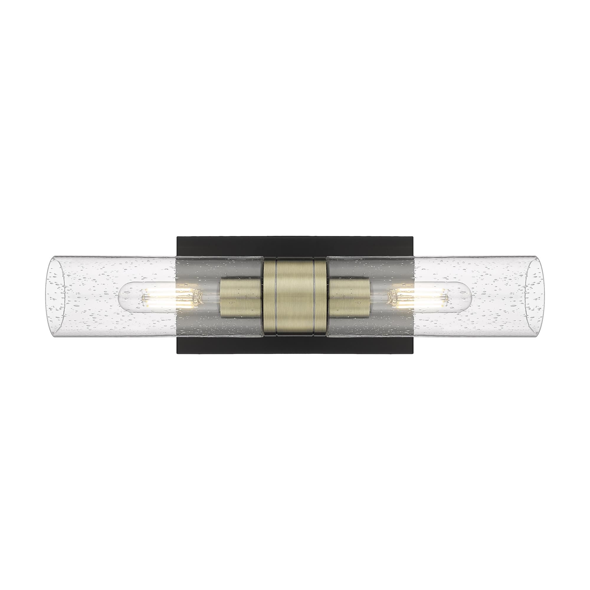 Shown in Black Antique Brass finish and Seedy glass