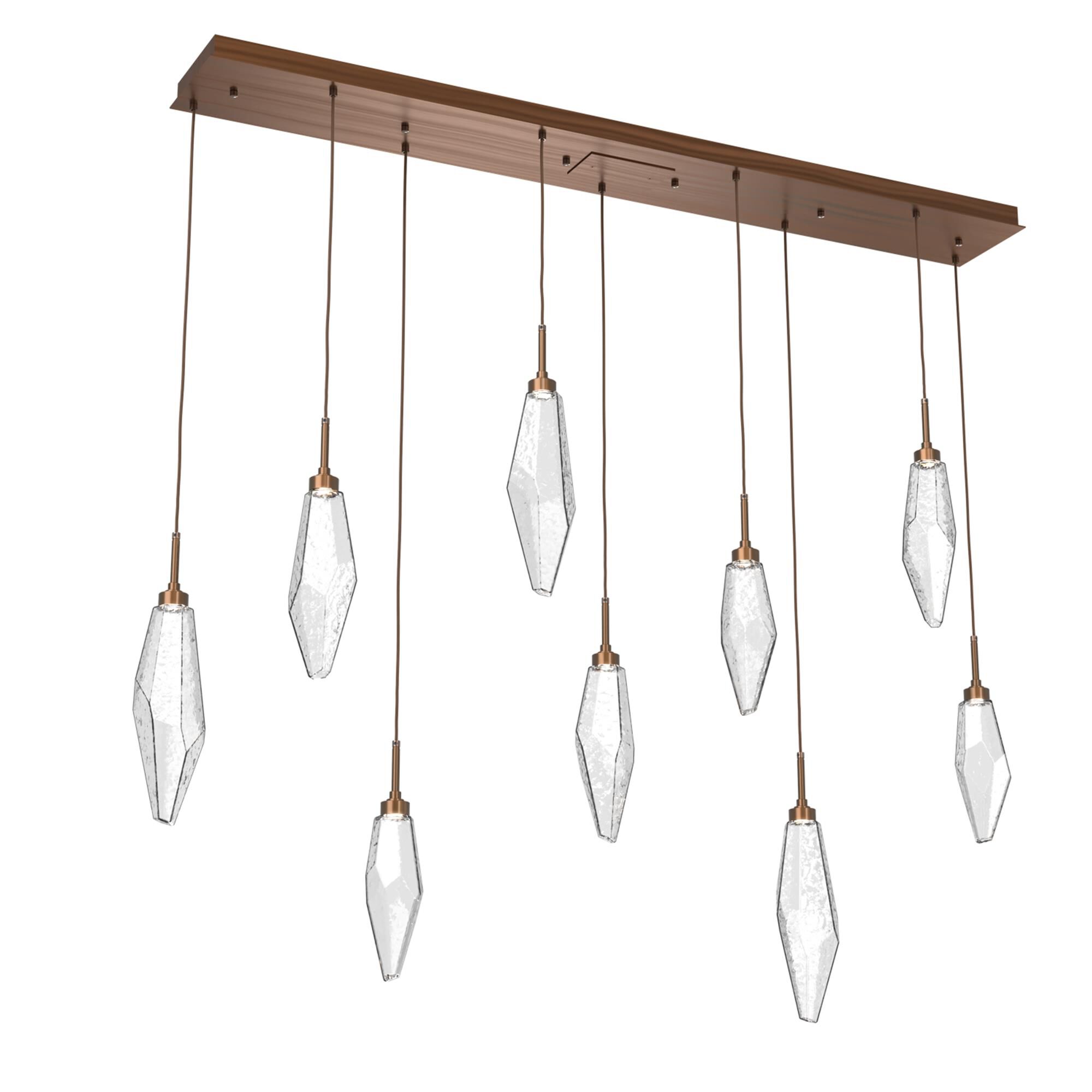 Shown in Burnished Brass finish and Chilled Clear glass