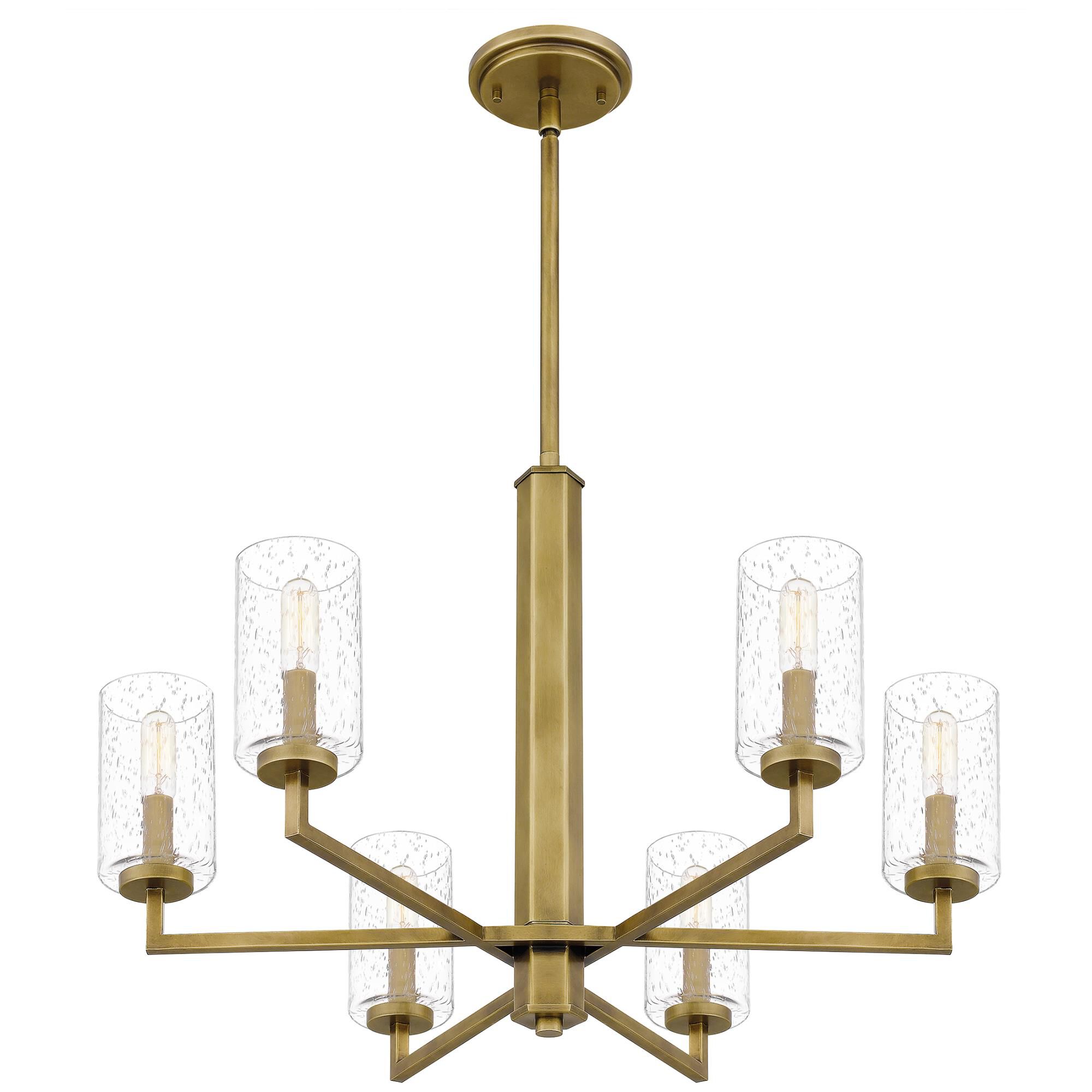 Sunburst 26 Inch 6 Light Chandelier by Quoizel