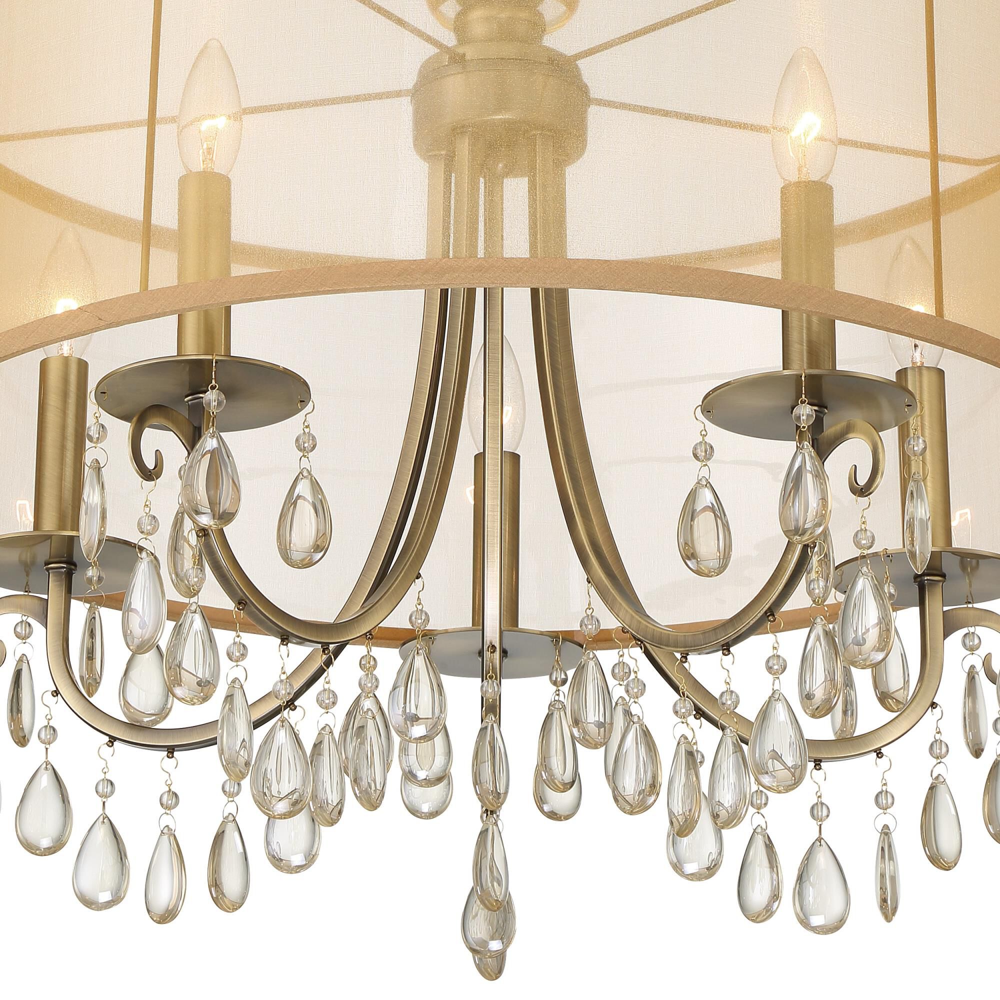 Hampton 24 Inch 5 Light Chandelier by Crystorama