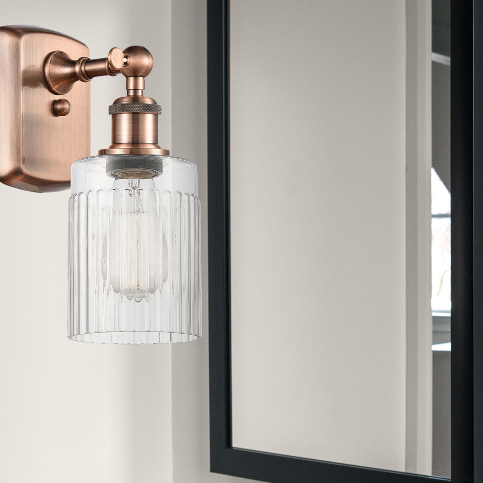 Shown in Antique Copper finish and Drum glass and Glass shade