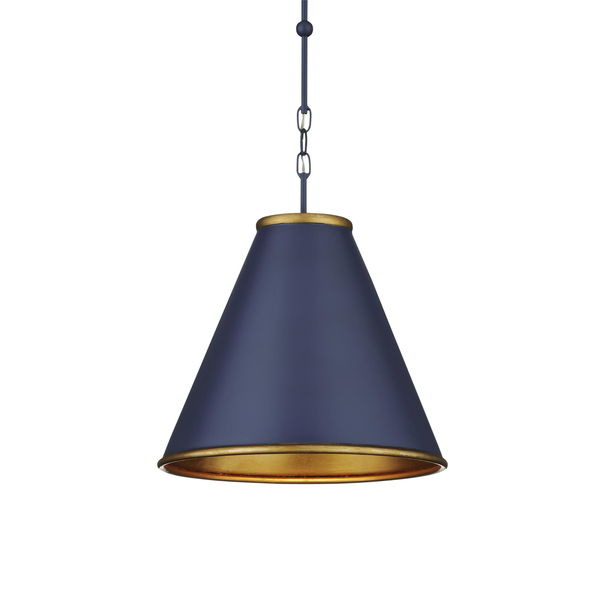 Shown in Hiroshi Dark Blue/Contemporary Gold Leaf/Gold finish