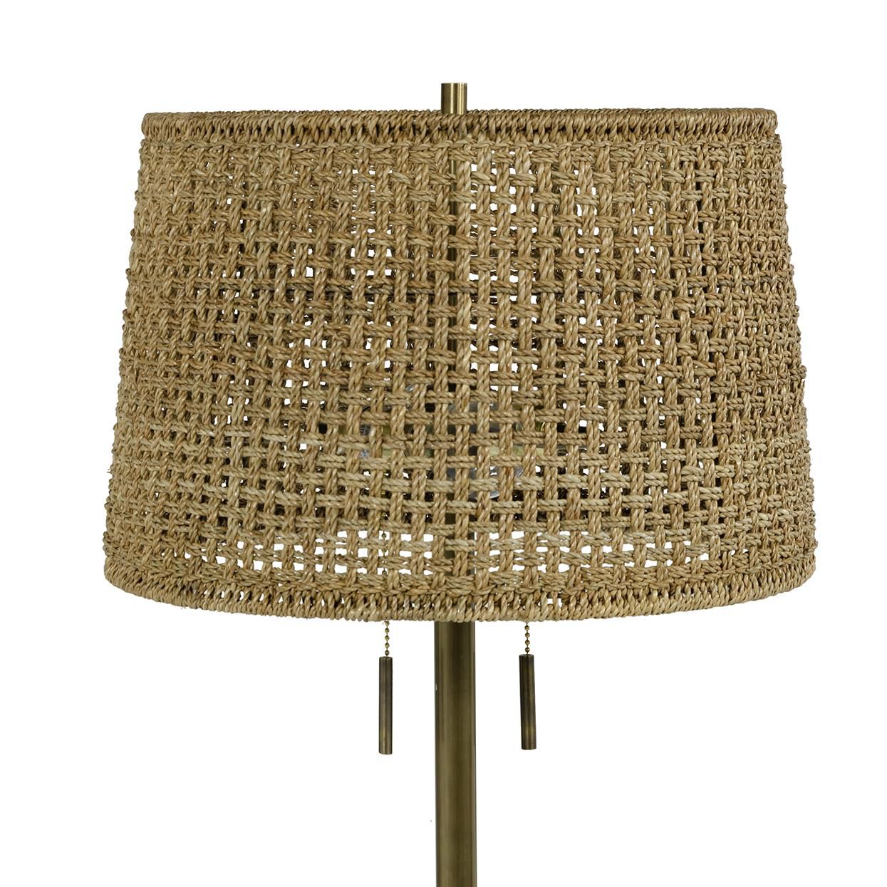 Shown in Antique Brass  finish and Lampakanay Rope shade