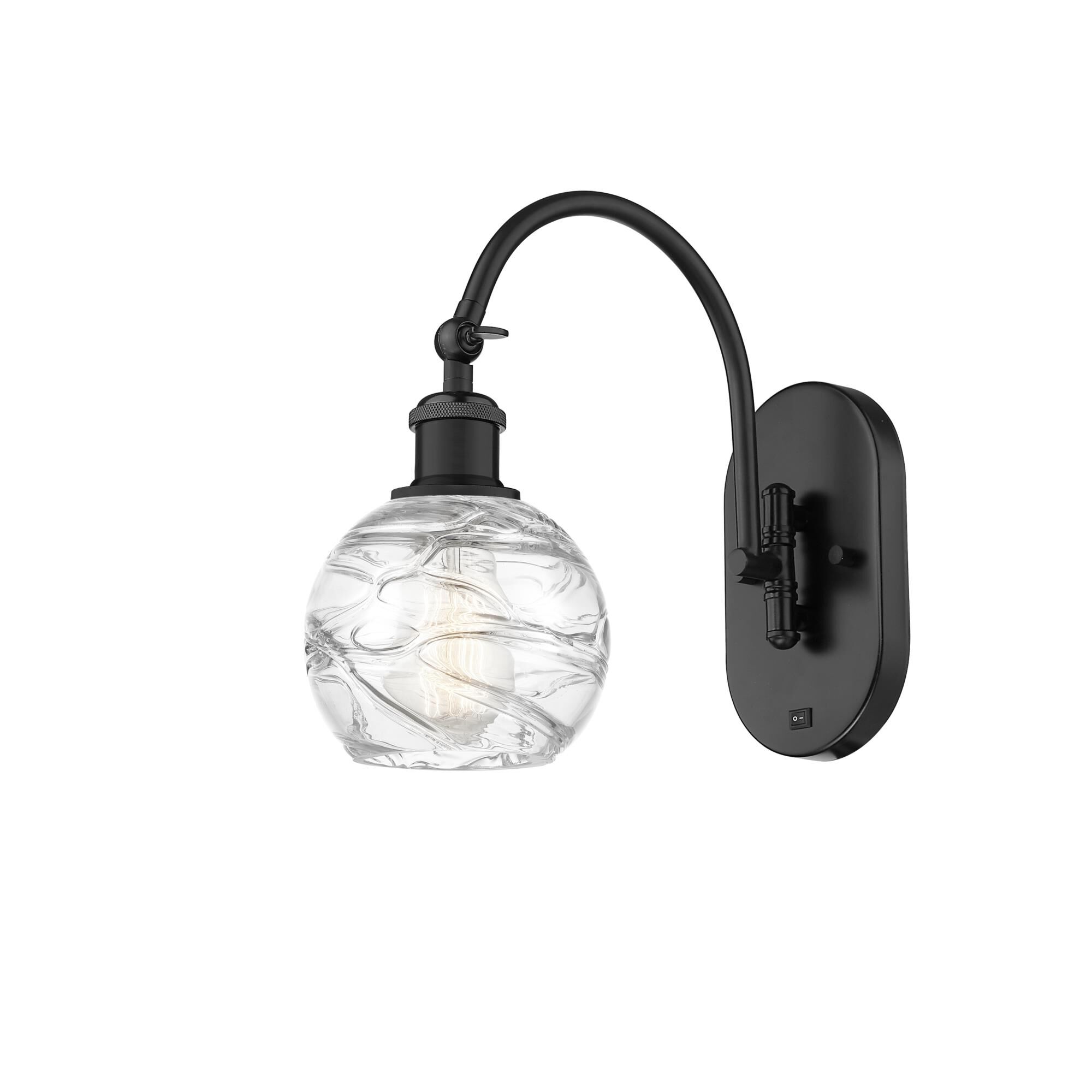 Shown in Matte Black finish and Clear Athens Deco Swirl 8