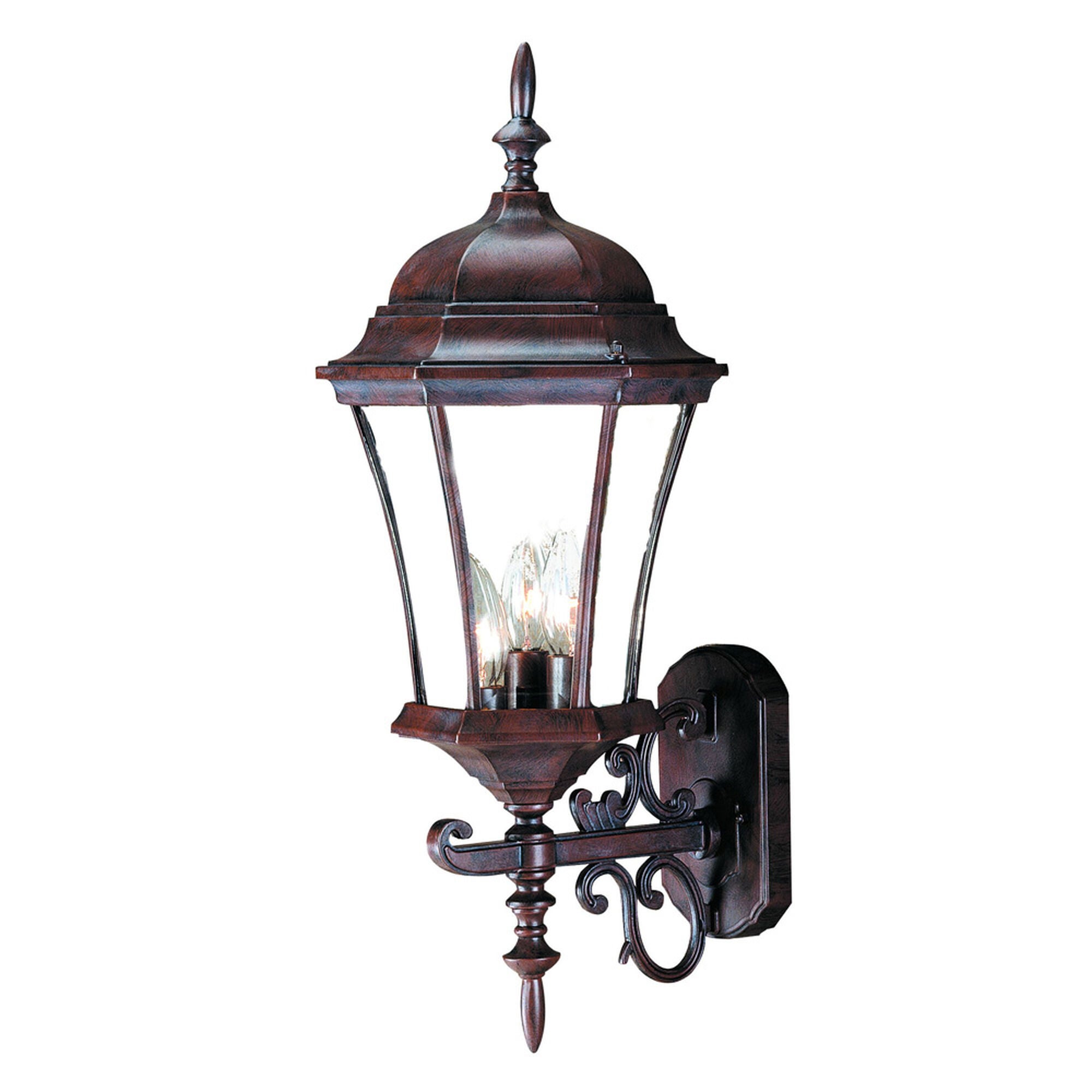Shown in Burled Walnut finish and Clear glass and Clear Glass Panes shade
