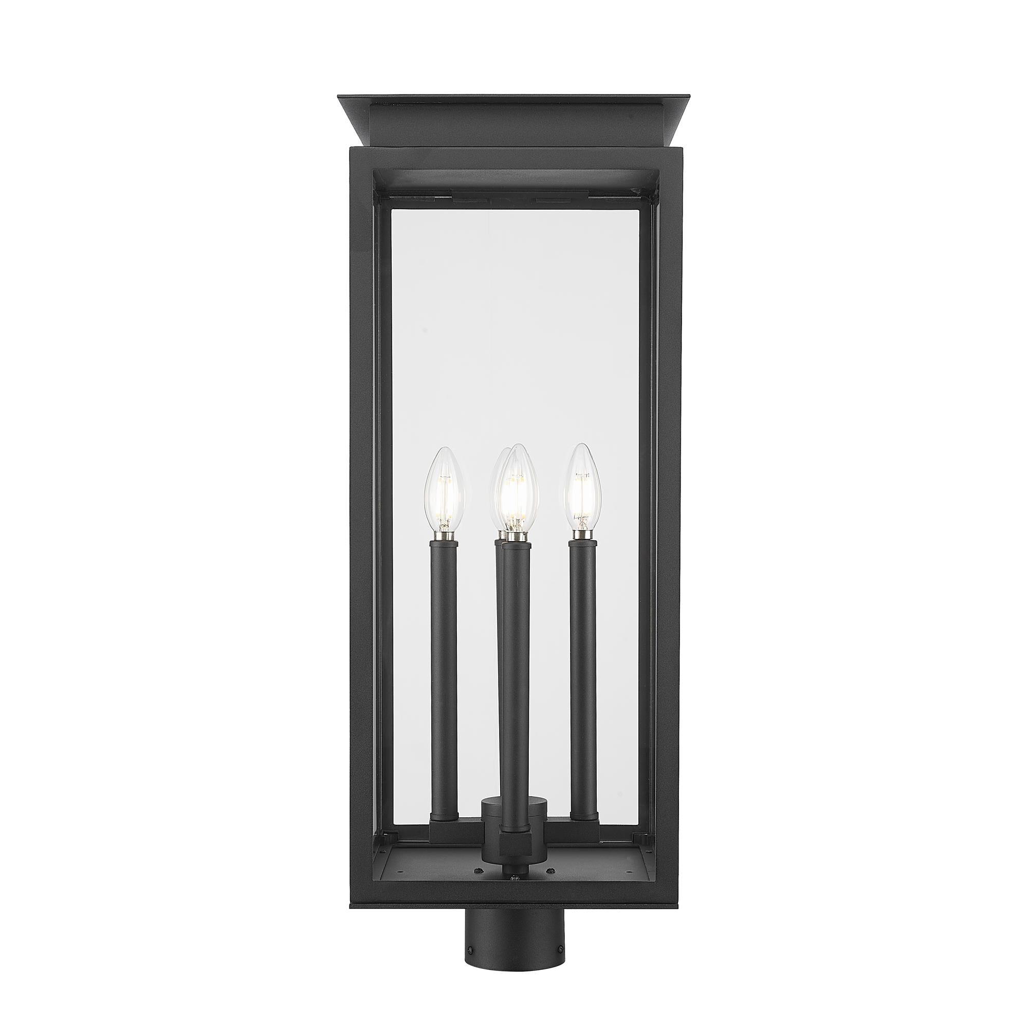Shown in Black finish and Clear glass and Clear shade