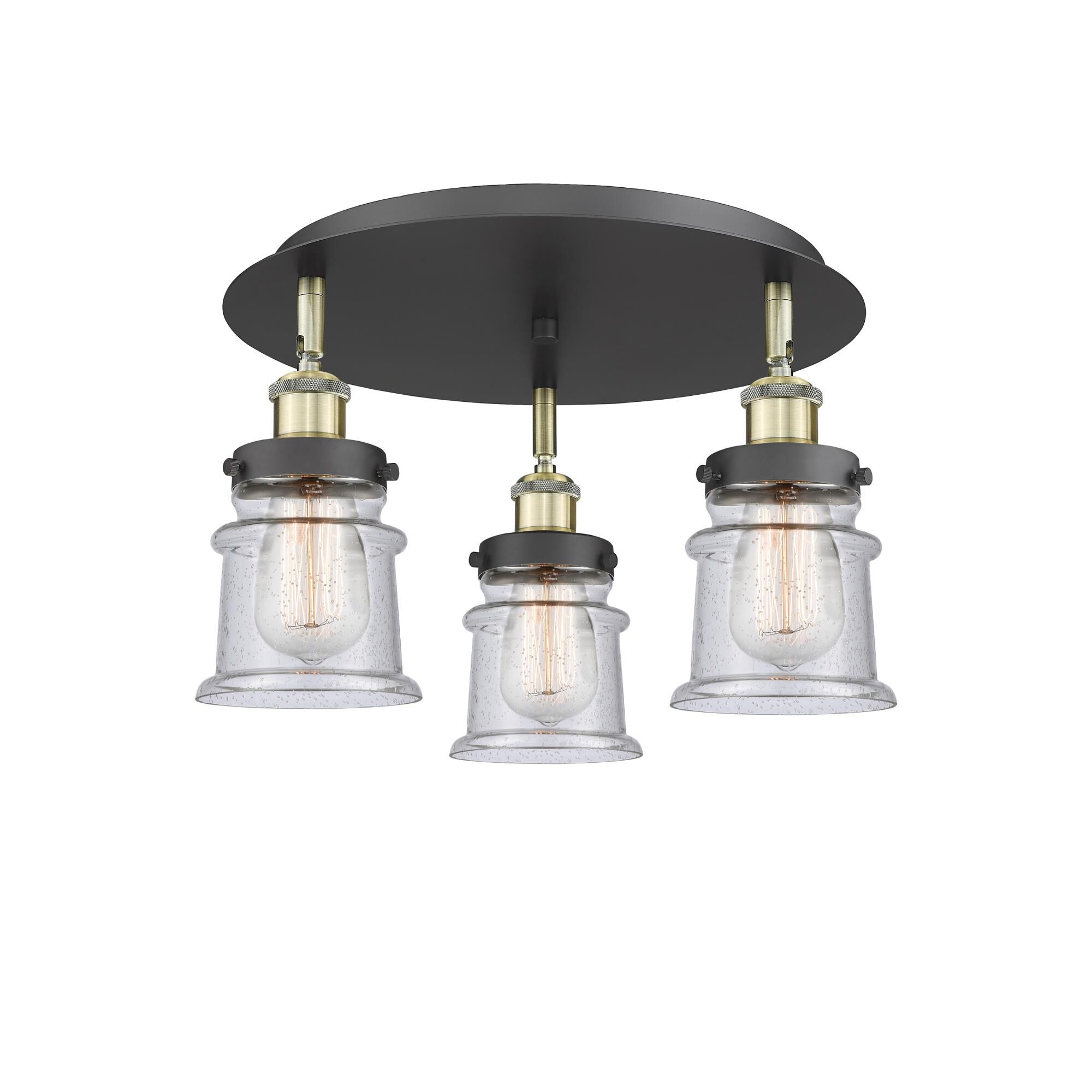 Shown in Black Antique Brass finish and Seedy glass