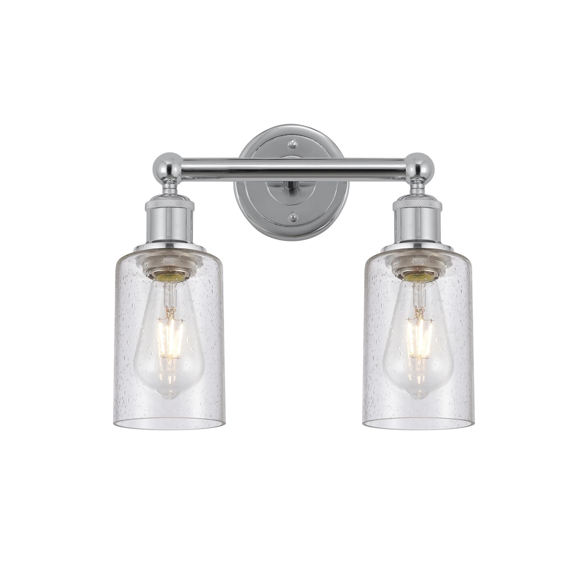 Shown in Polished Chrome finish and Seedy glass