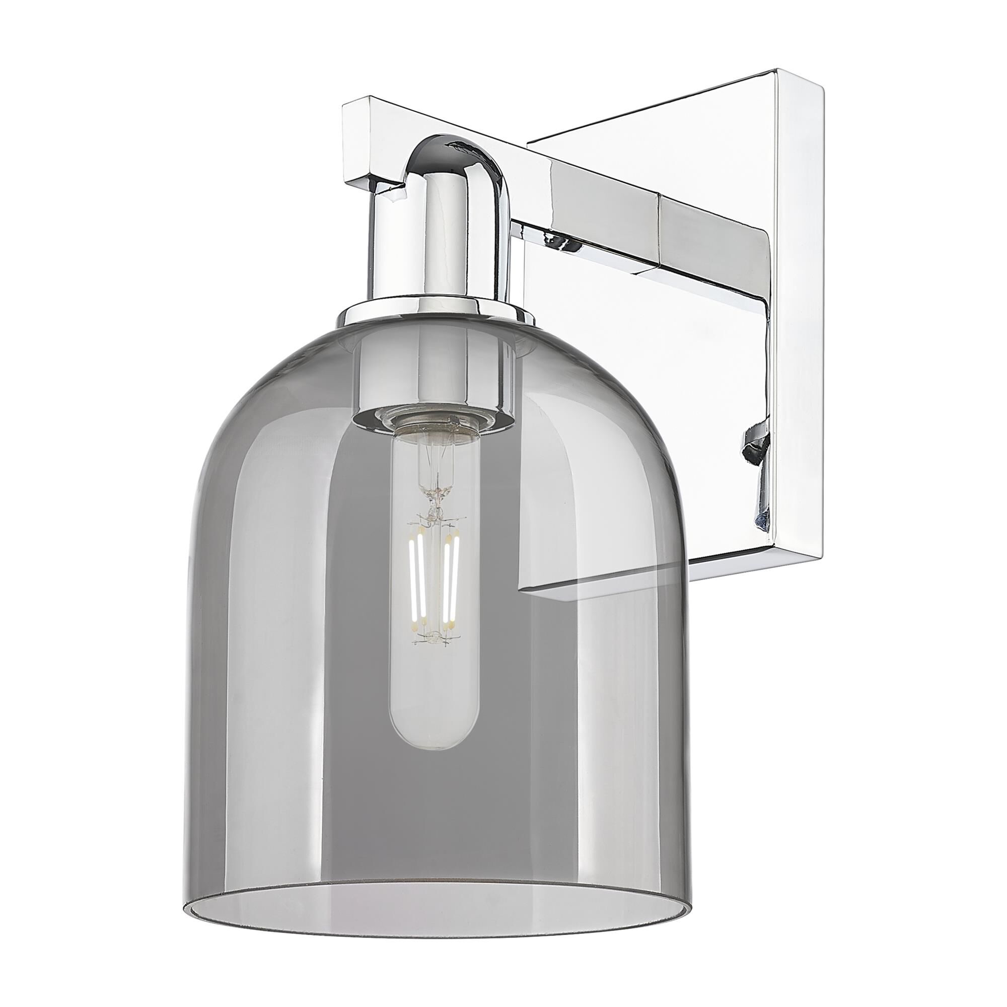 Shown in Polished Chrome finish and Light Smoke glass