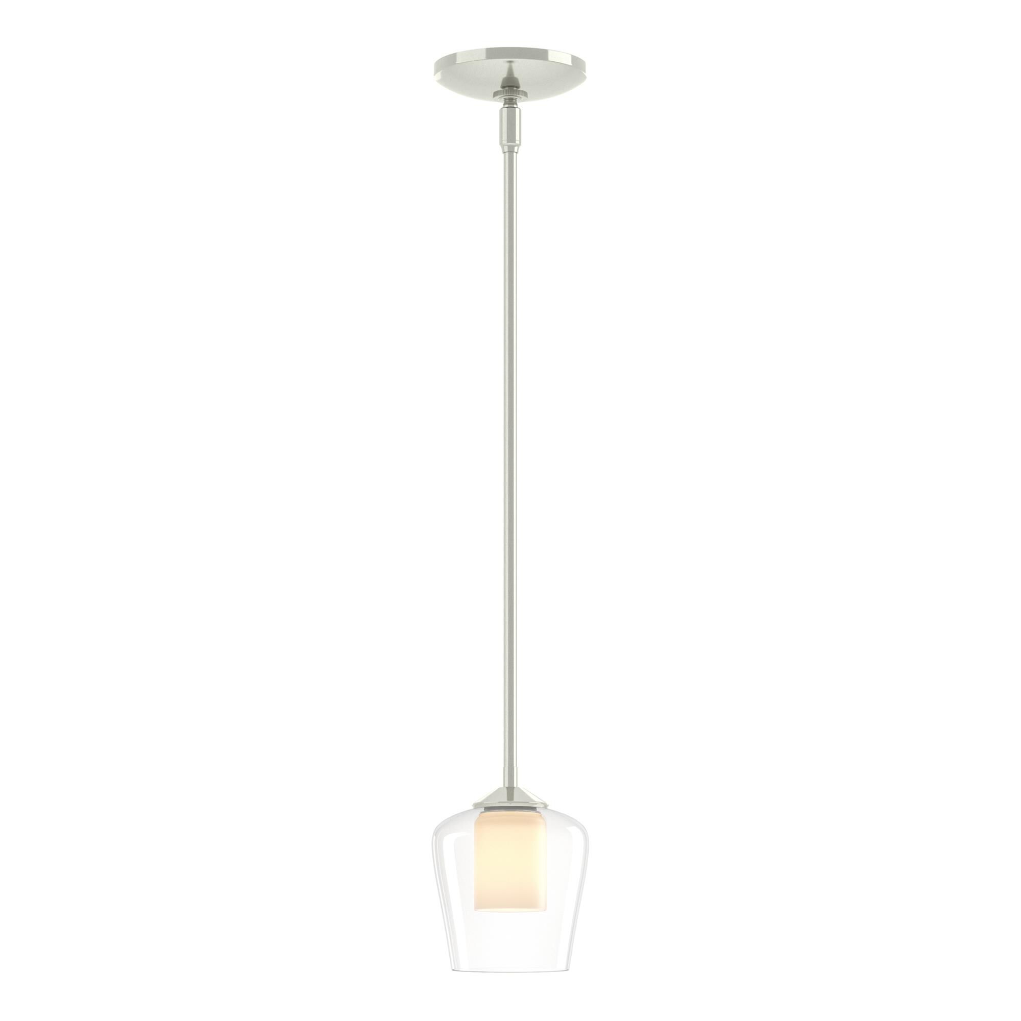 Shown in Sterling finish and Opal and Clear glass