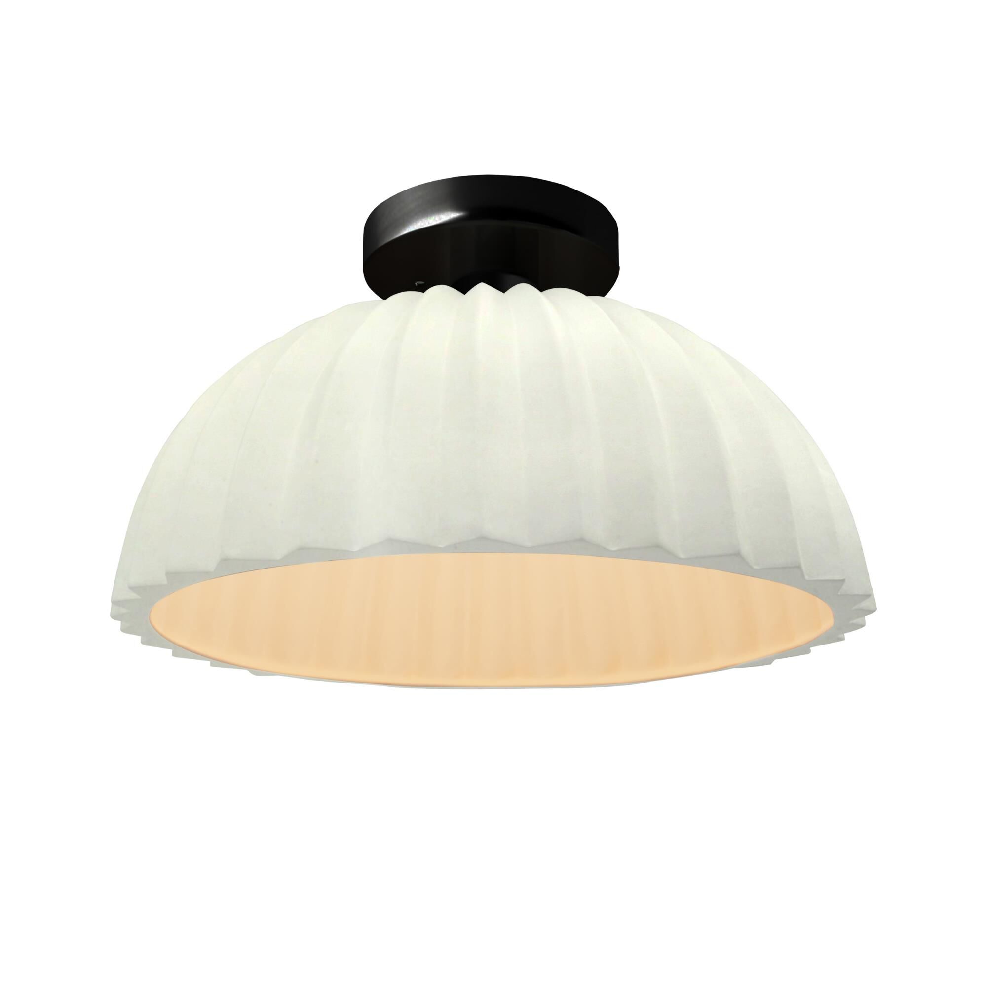 Pleated Dome 13 Inch Semi Flush Mount by Justice Design Group