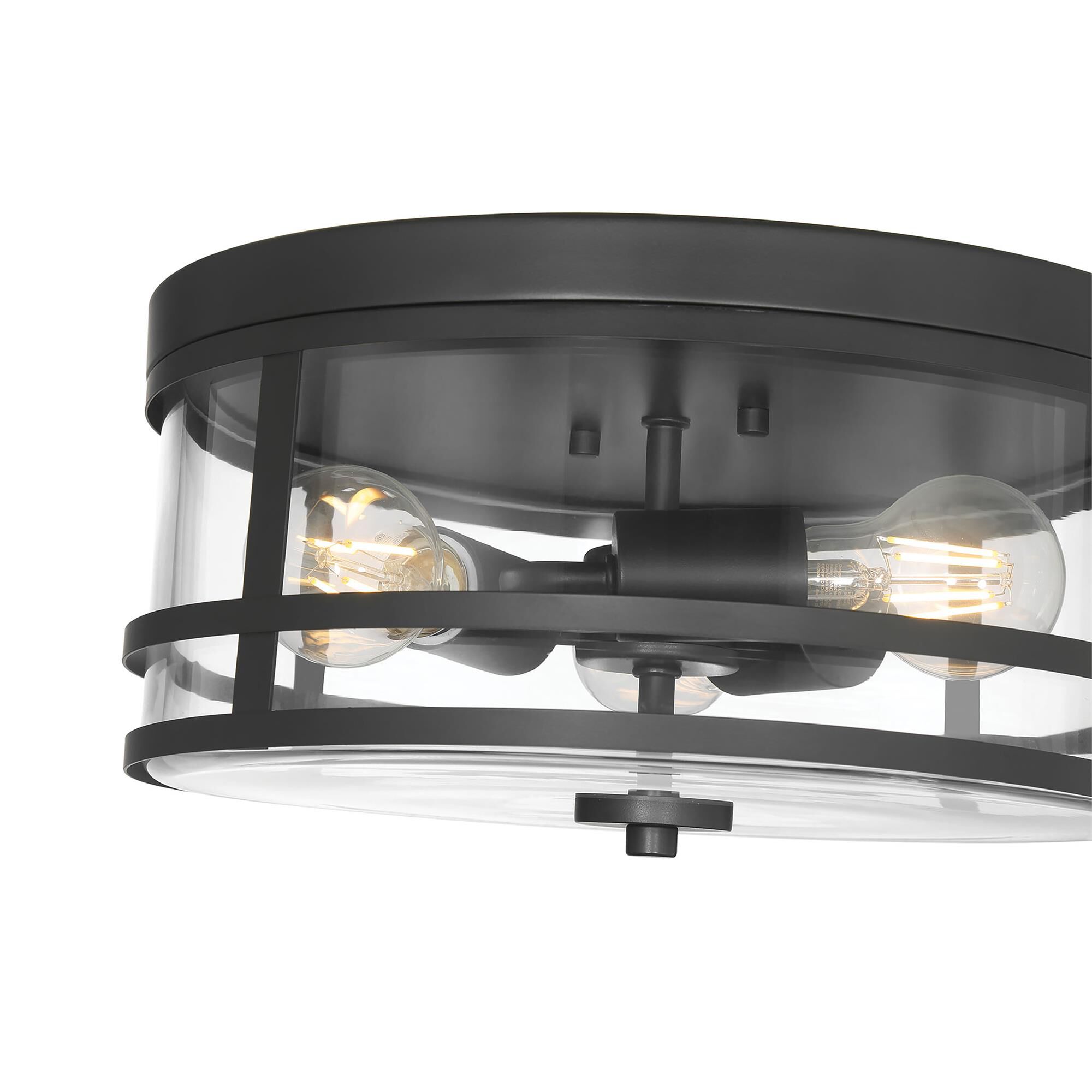 Shown in Matte Black finish and Clear glass