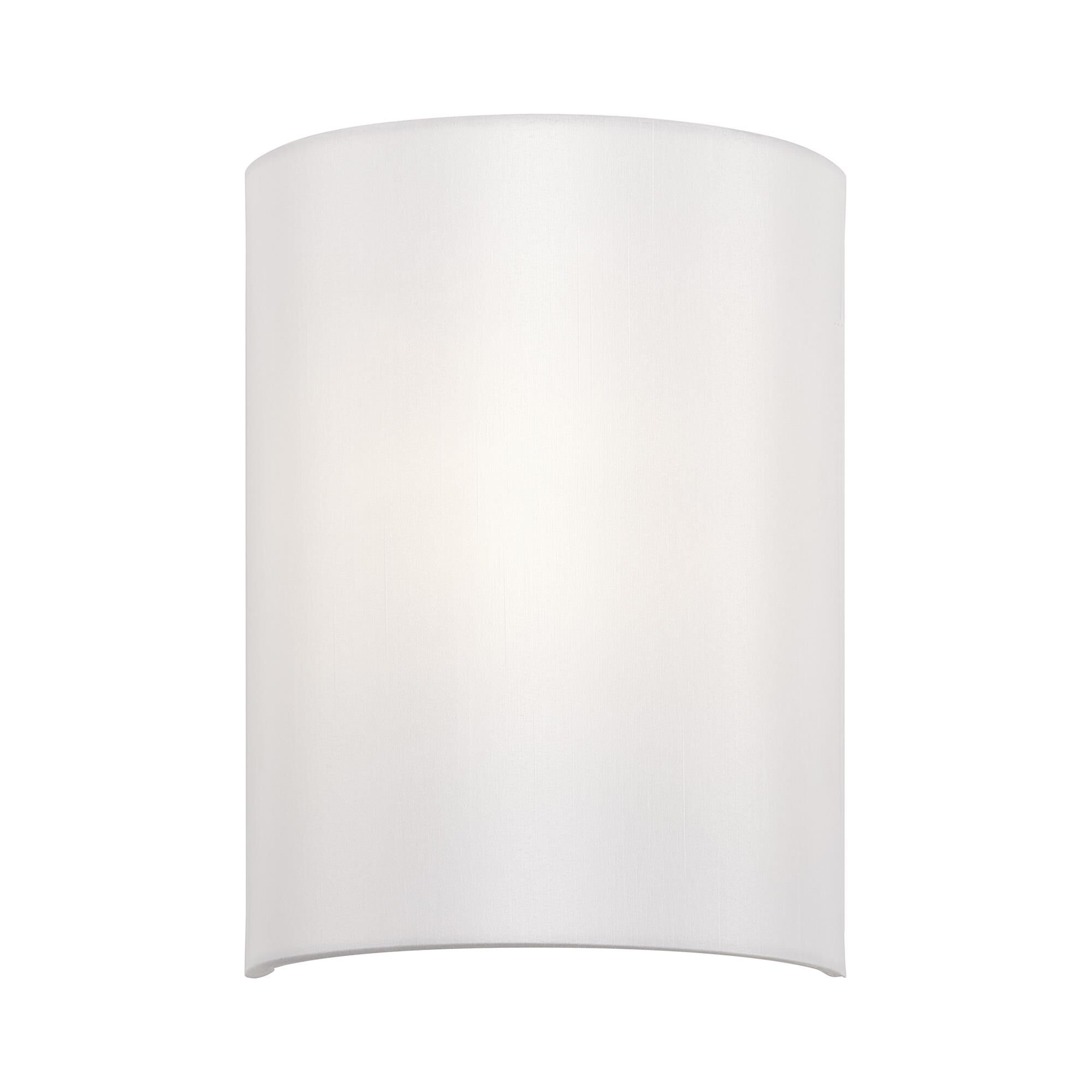 Shown in Shiny White finish and Hand Crafted Off-White Fabric shade
