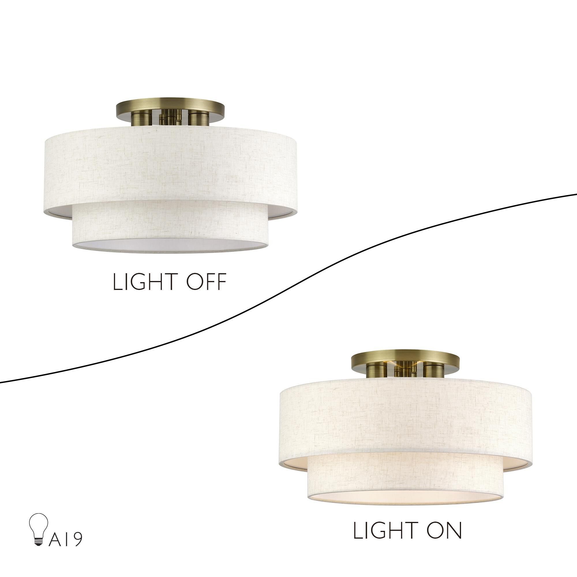 Manorwood 18 Inch Semi Flush Mount by Livex Lighting