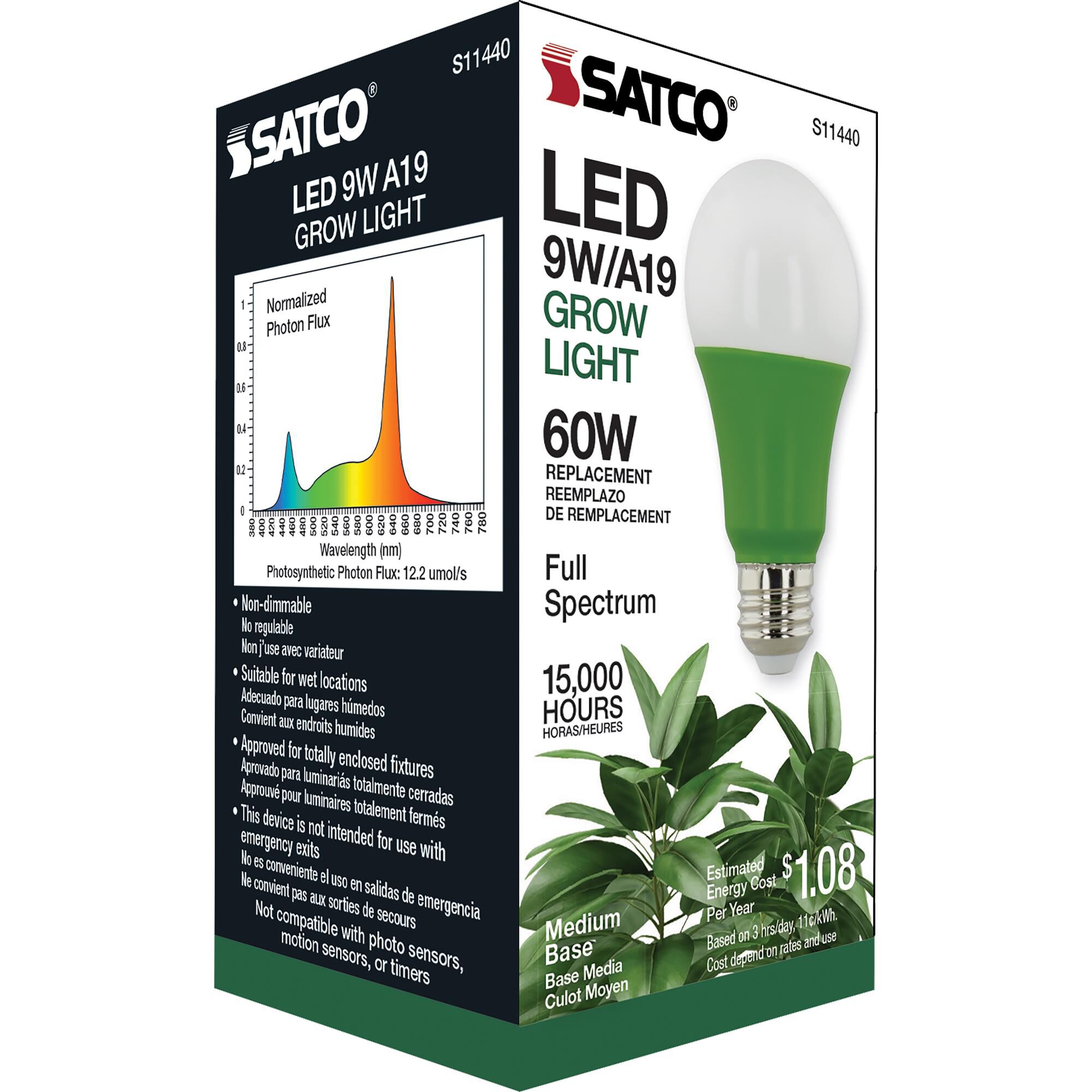 9 Watt A19 LED Light Bulb by Satco