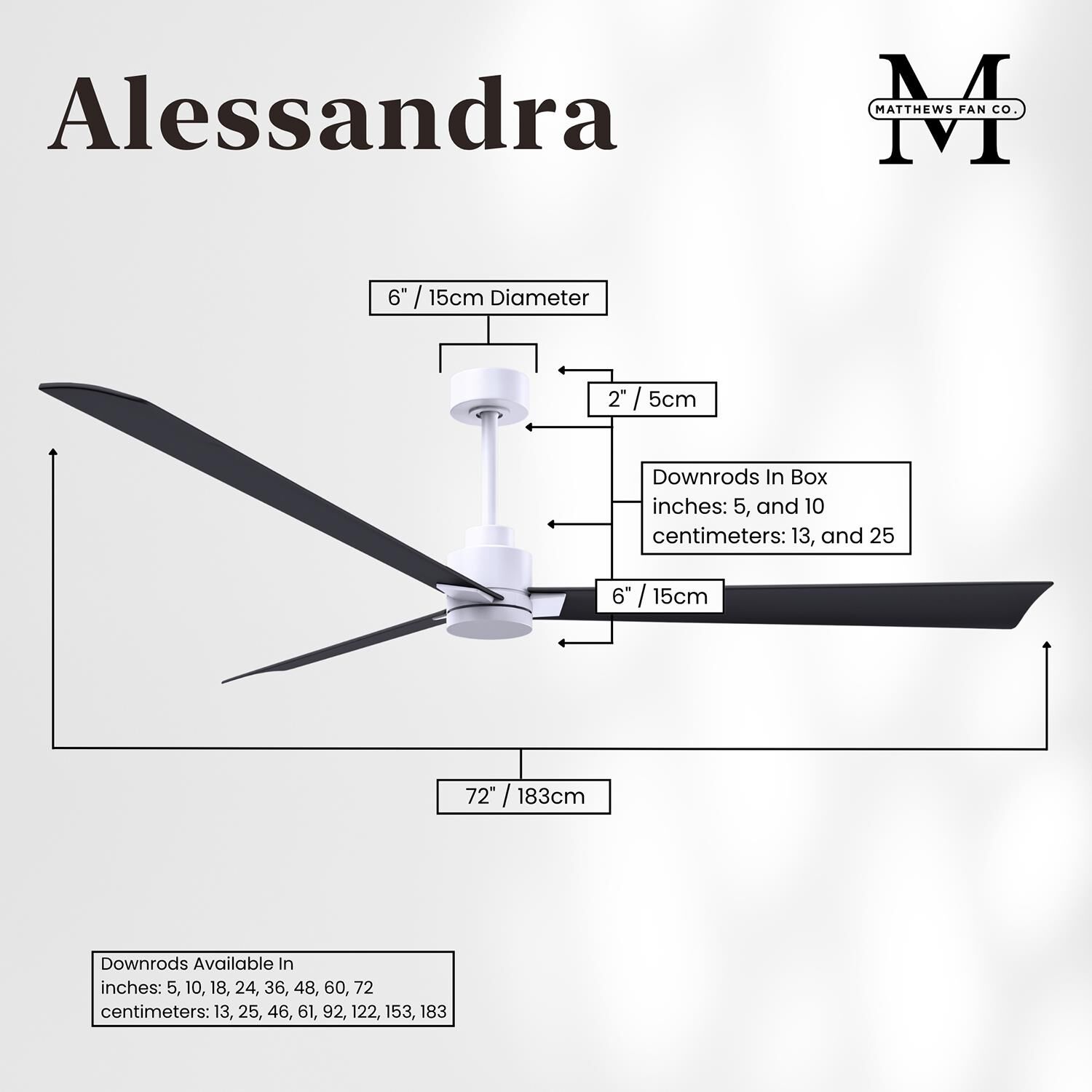 Alessandra 72 Inch Ceiling Fan by Matthews Fan Company