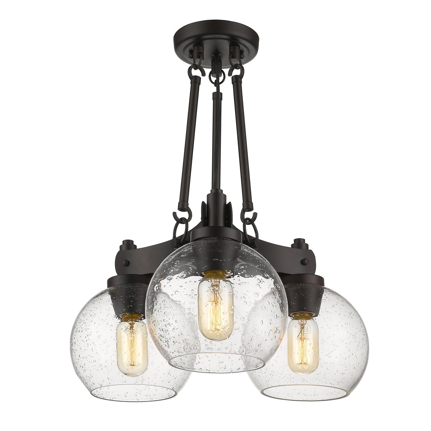 Galveston 18 Inch 3 Light Semi Flush Mount by Golden Lighting