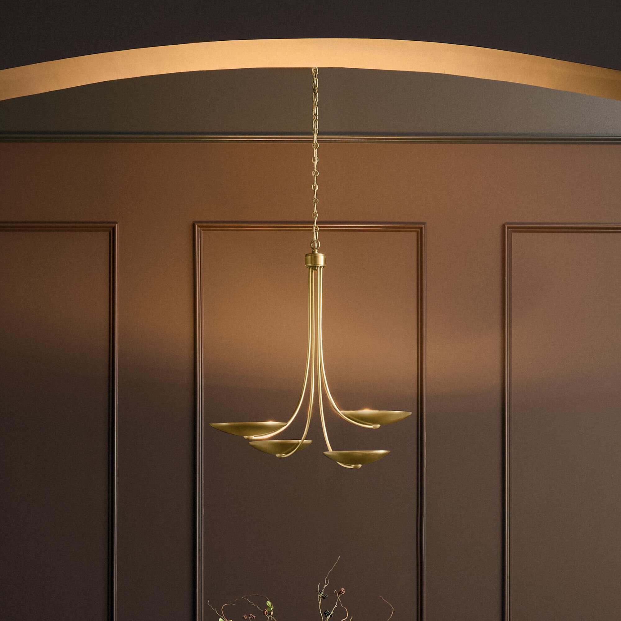 Shown in Lacquered Brass finish and Lacquered Brass shade