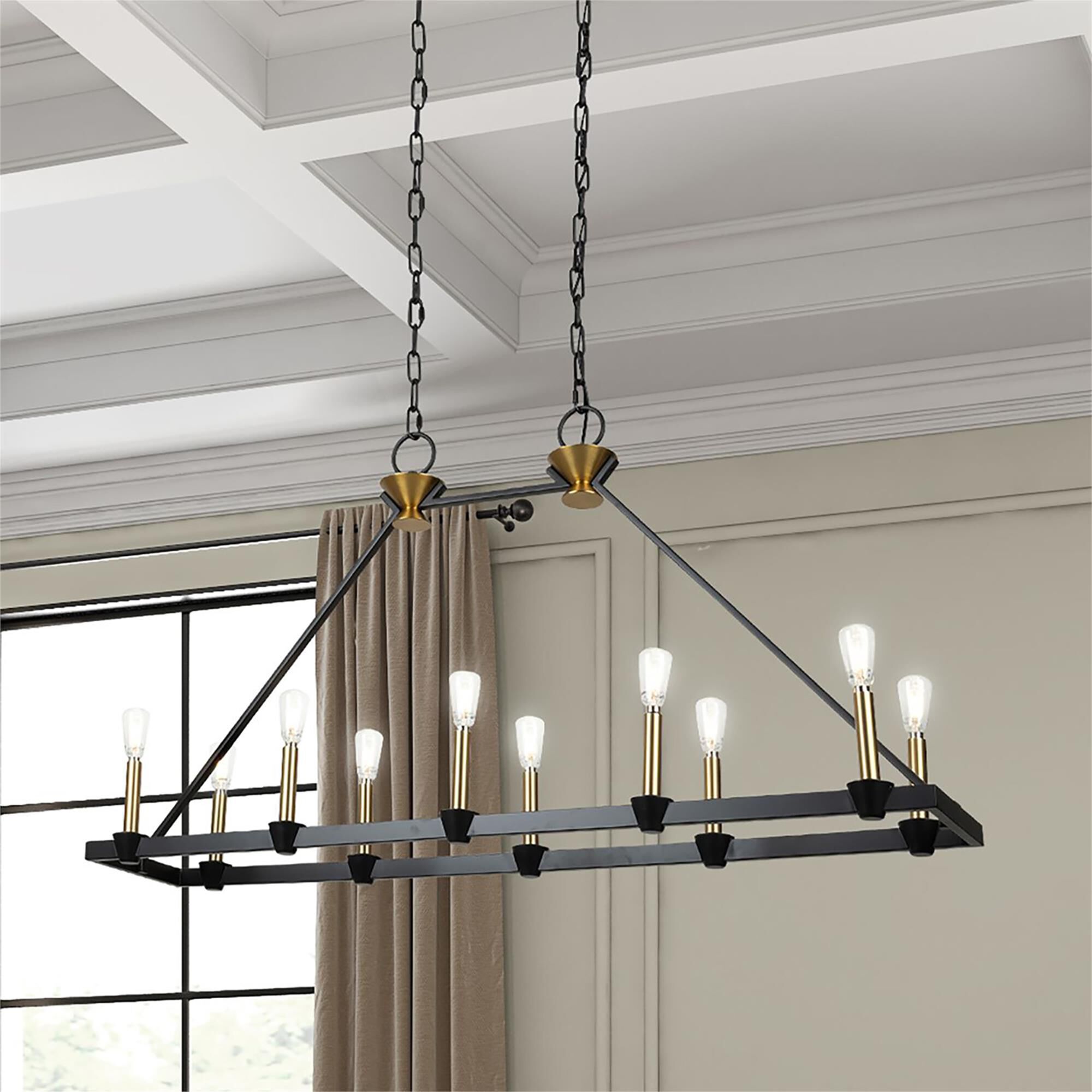 Shown in Black and Brushed Brass finish