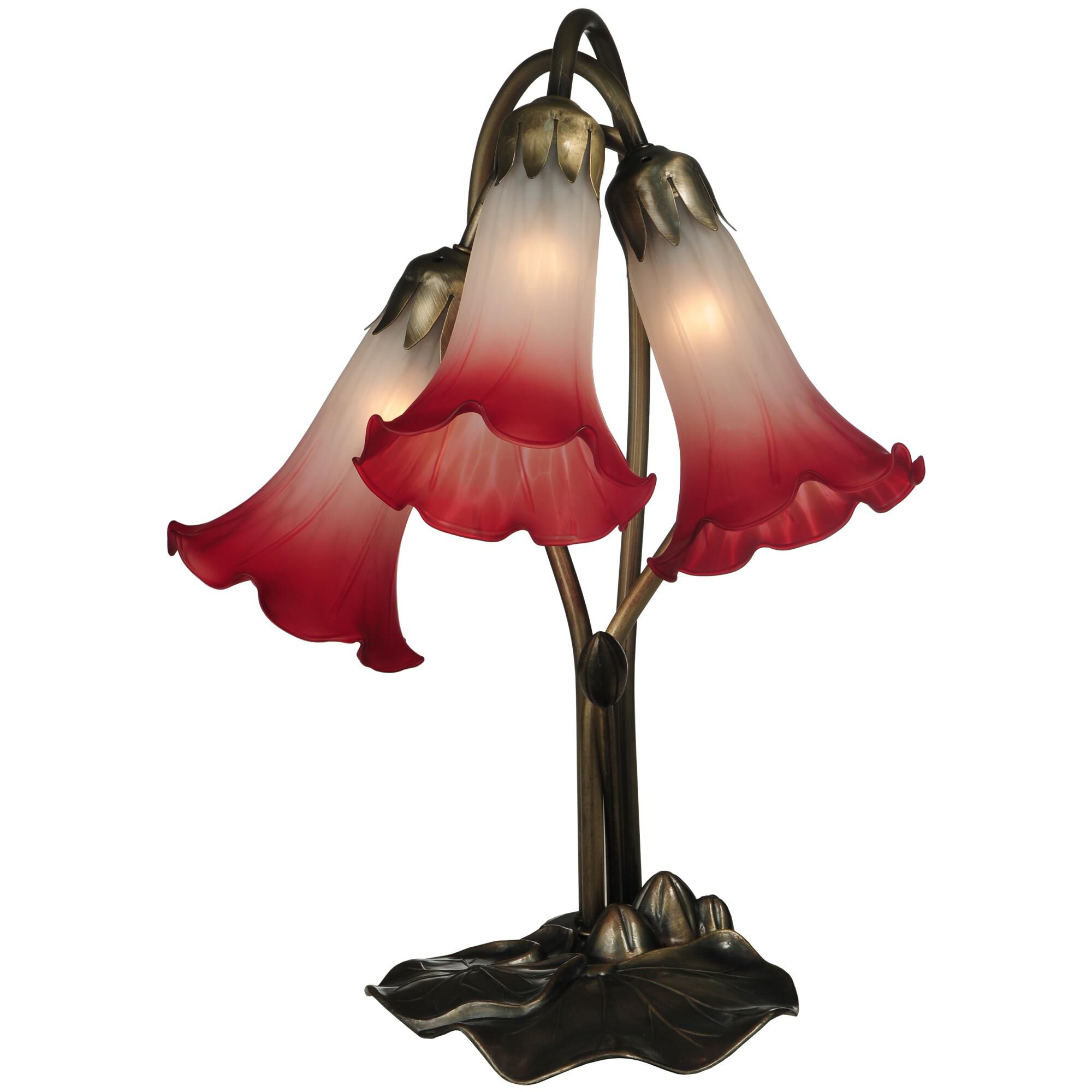 Pink And White Pond Lily 15 Inch Accent Lamp by Meyda Lighting