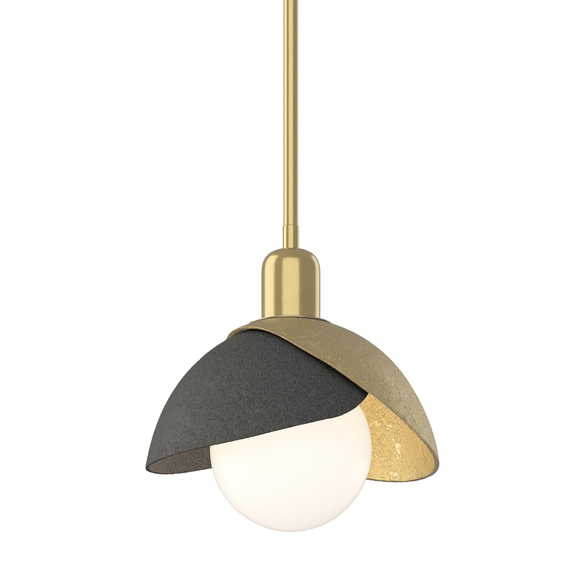 Shown in Modern Brass finish and White glass and White Glass shade