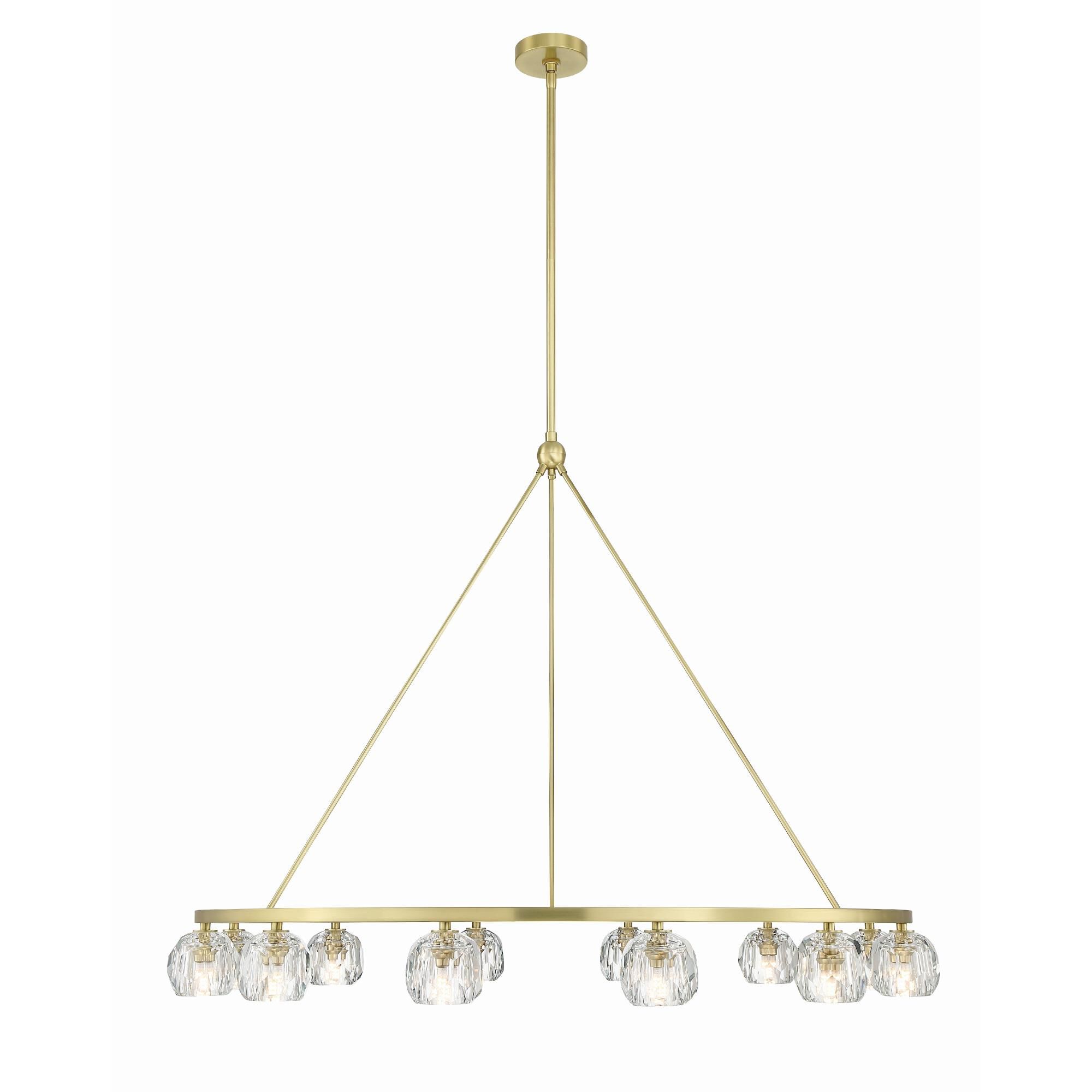 Shown in Soft Brass finish and Faceted Cut crystal and Crystal glass and Crystal shade