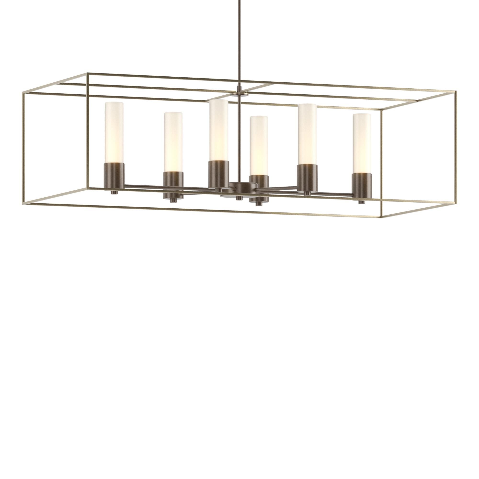 Shown in Bronze finish and Opal glass and Soft Gold accent