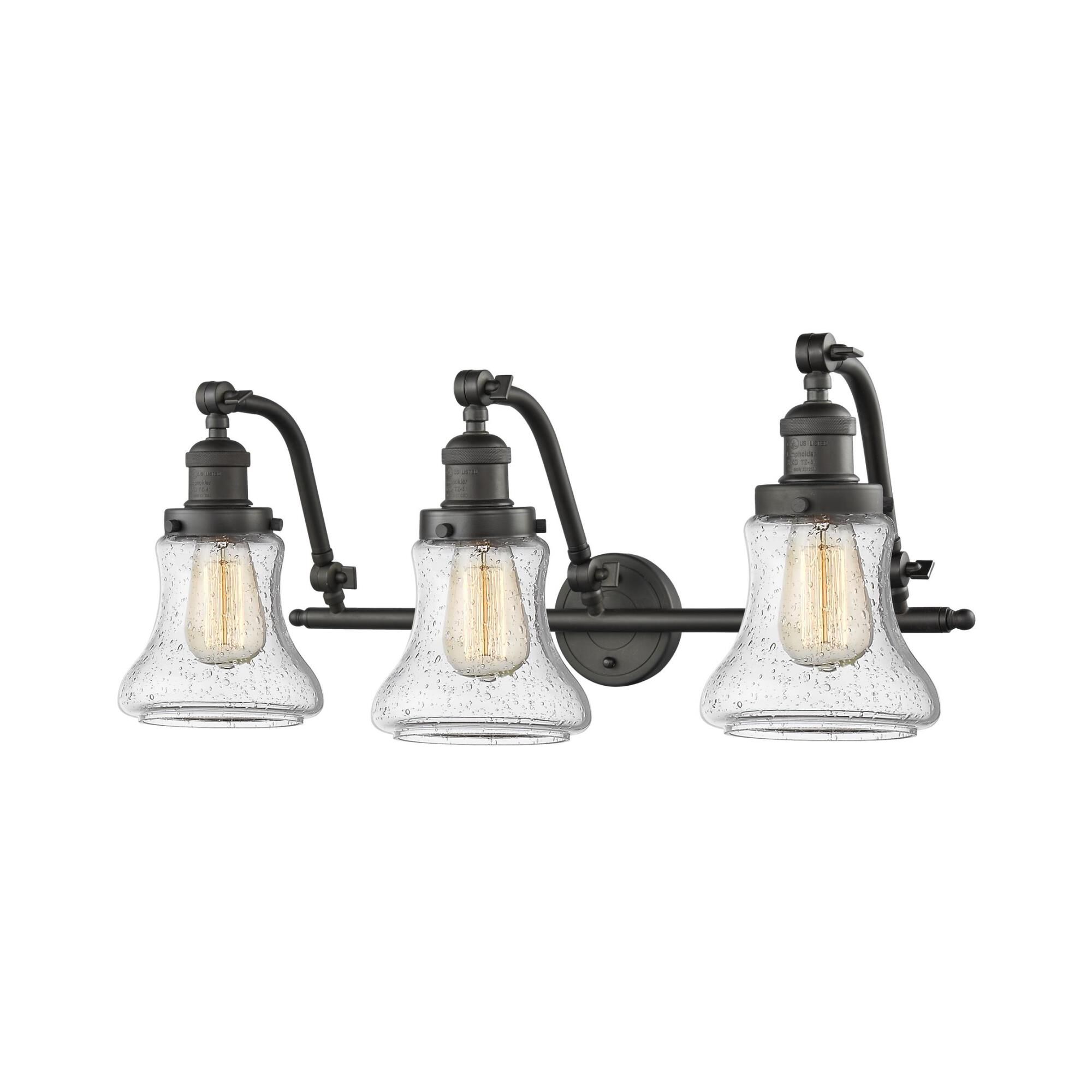 Shown in Oil Rubbed Bronze finish and Seedy glass