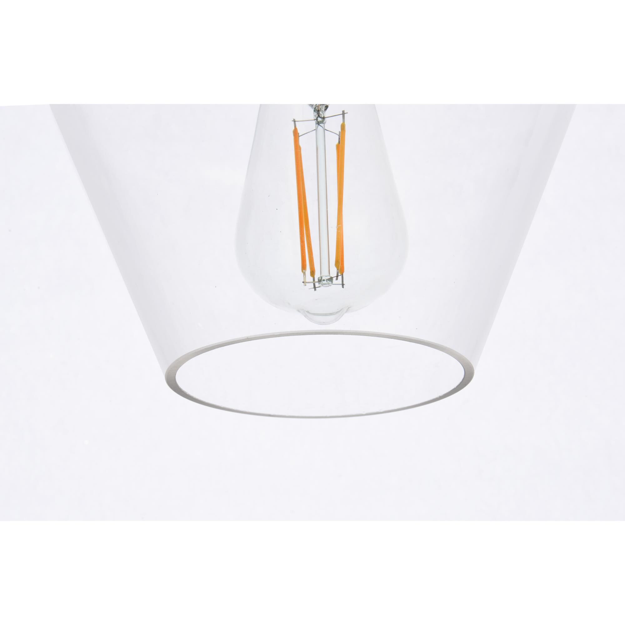 Shown in Black finish and Clear glass