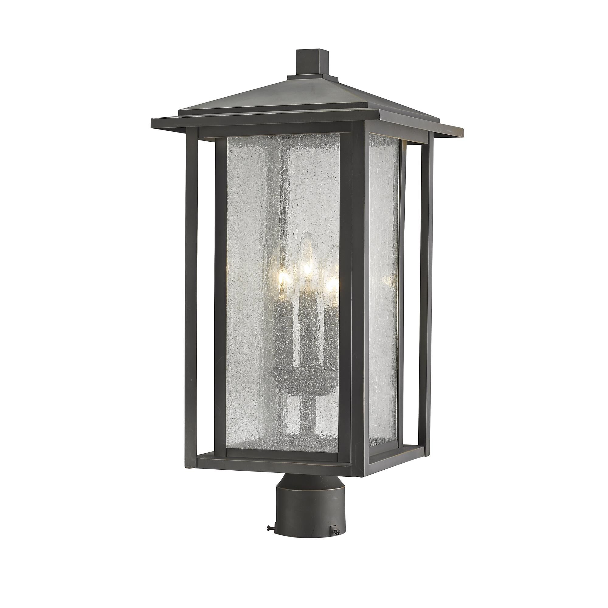 Shown in Oil Rubbed Bronze finish and Glass shade