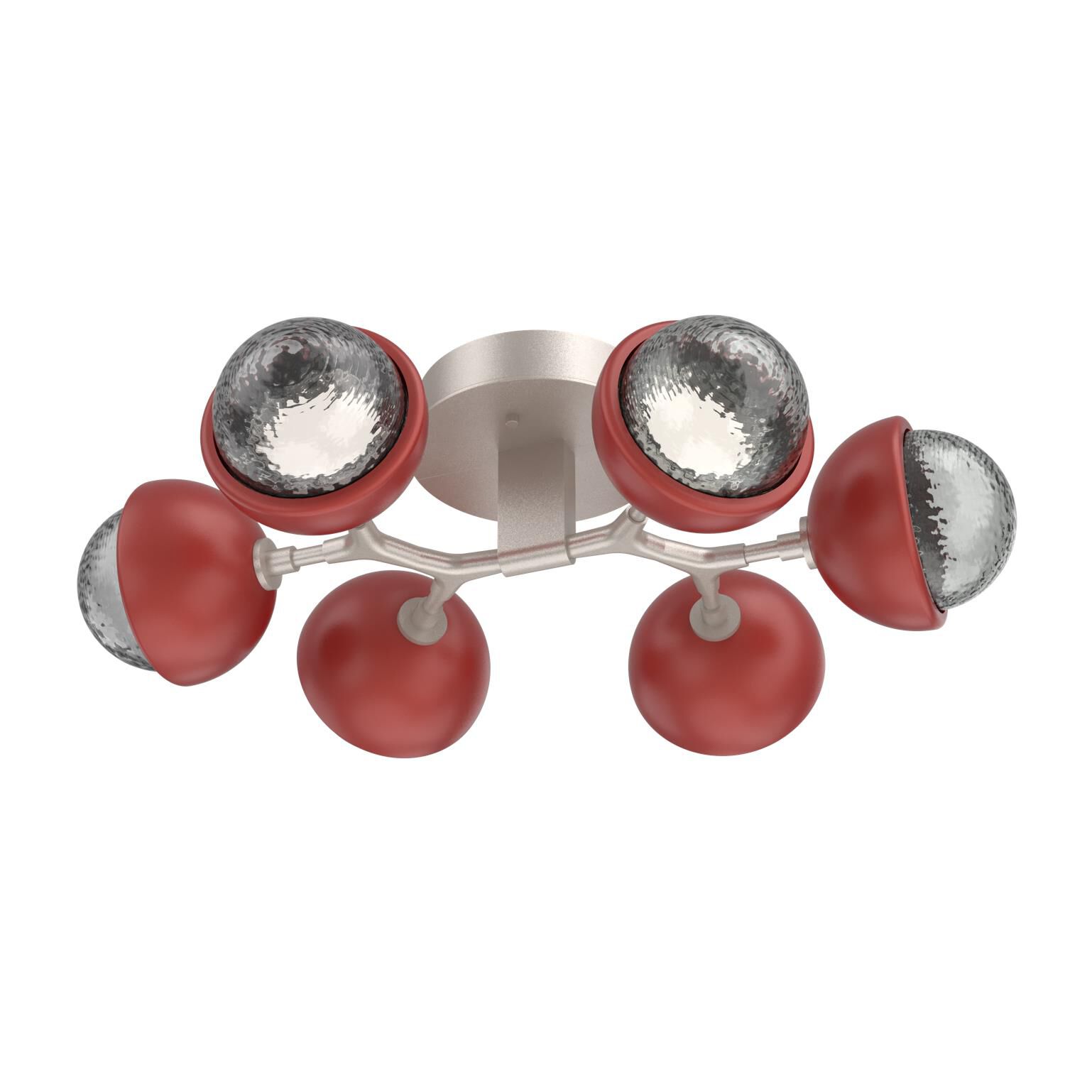 Shown in Beige Silver finish and Smoke glass and Cinnamon Red accent
