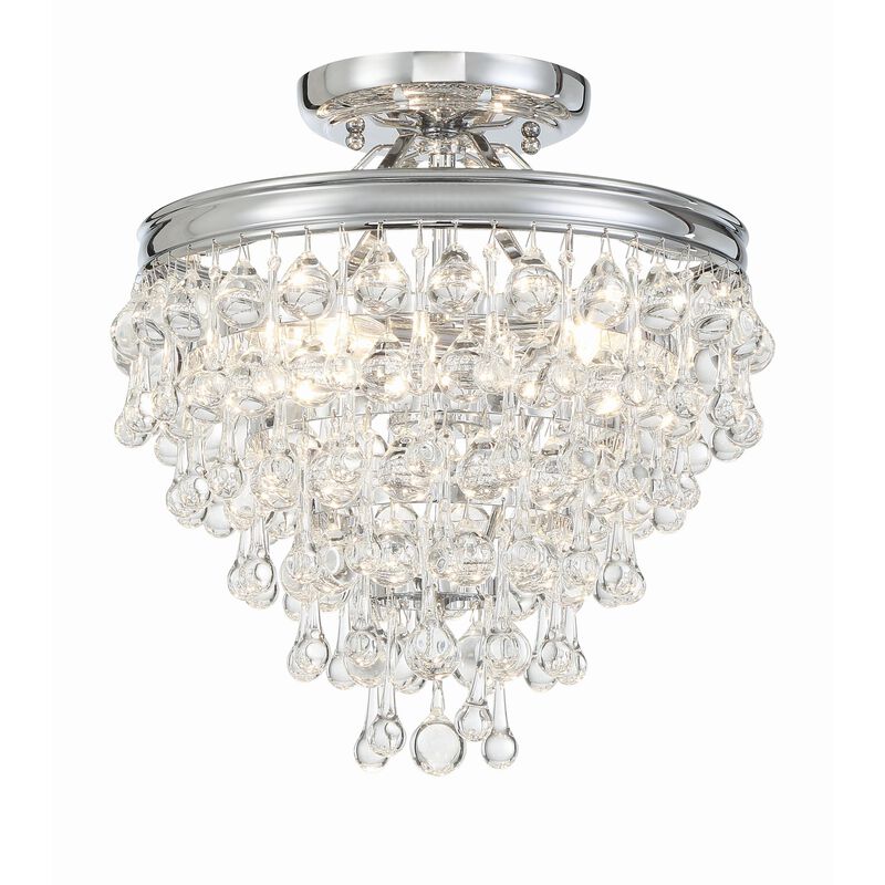 Calypso 13 Inch 3 Light Semi Flush Mount by Crystorama