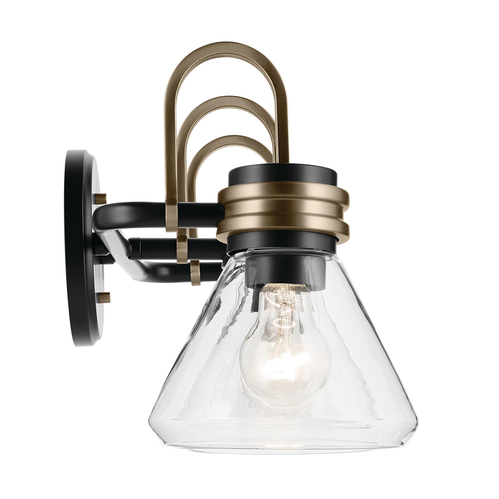 Shown in Black finish and Clear glass