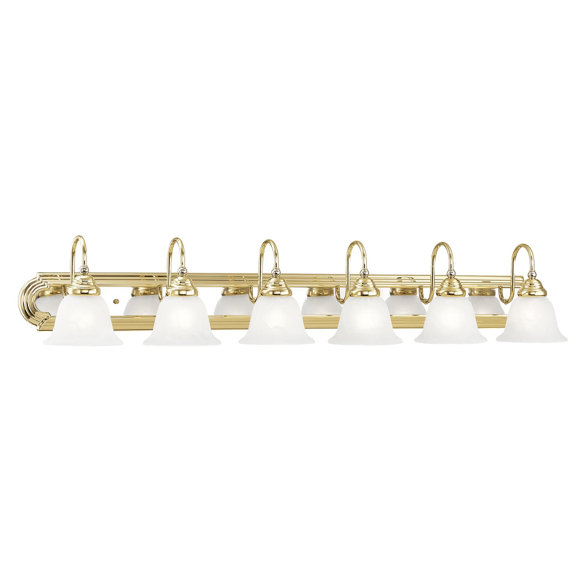 Shown in Polished Brass-Chrome finish and White Alabaster glass